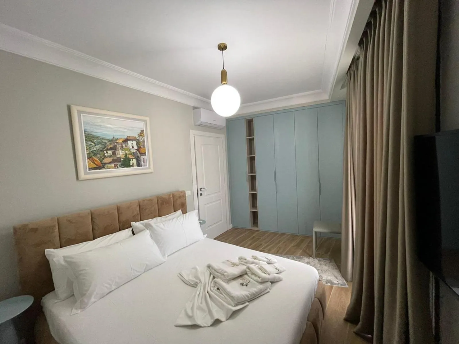 Bedroom, Bed in Blissful Apartments