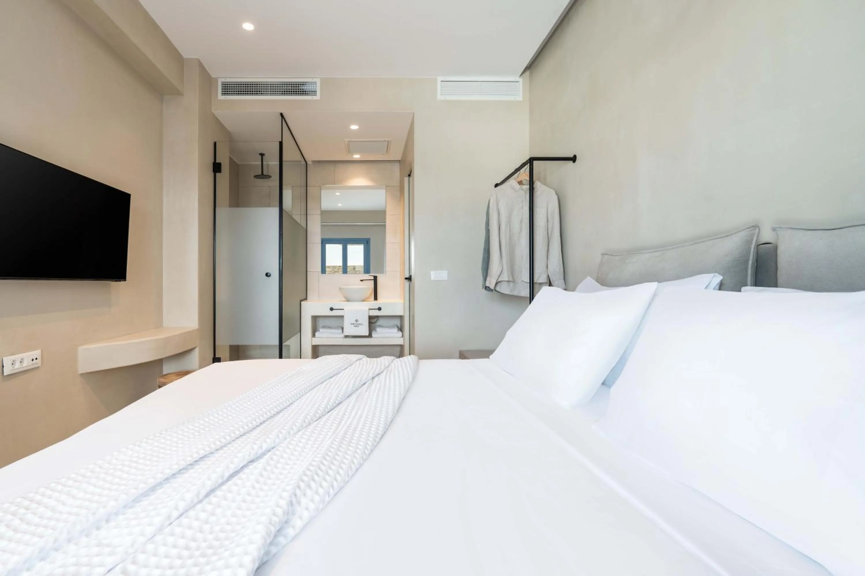 Bed in Aura Suites Paros