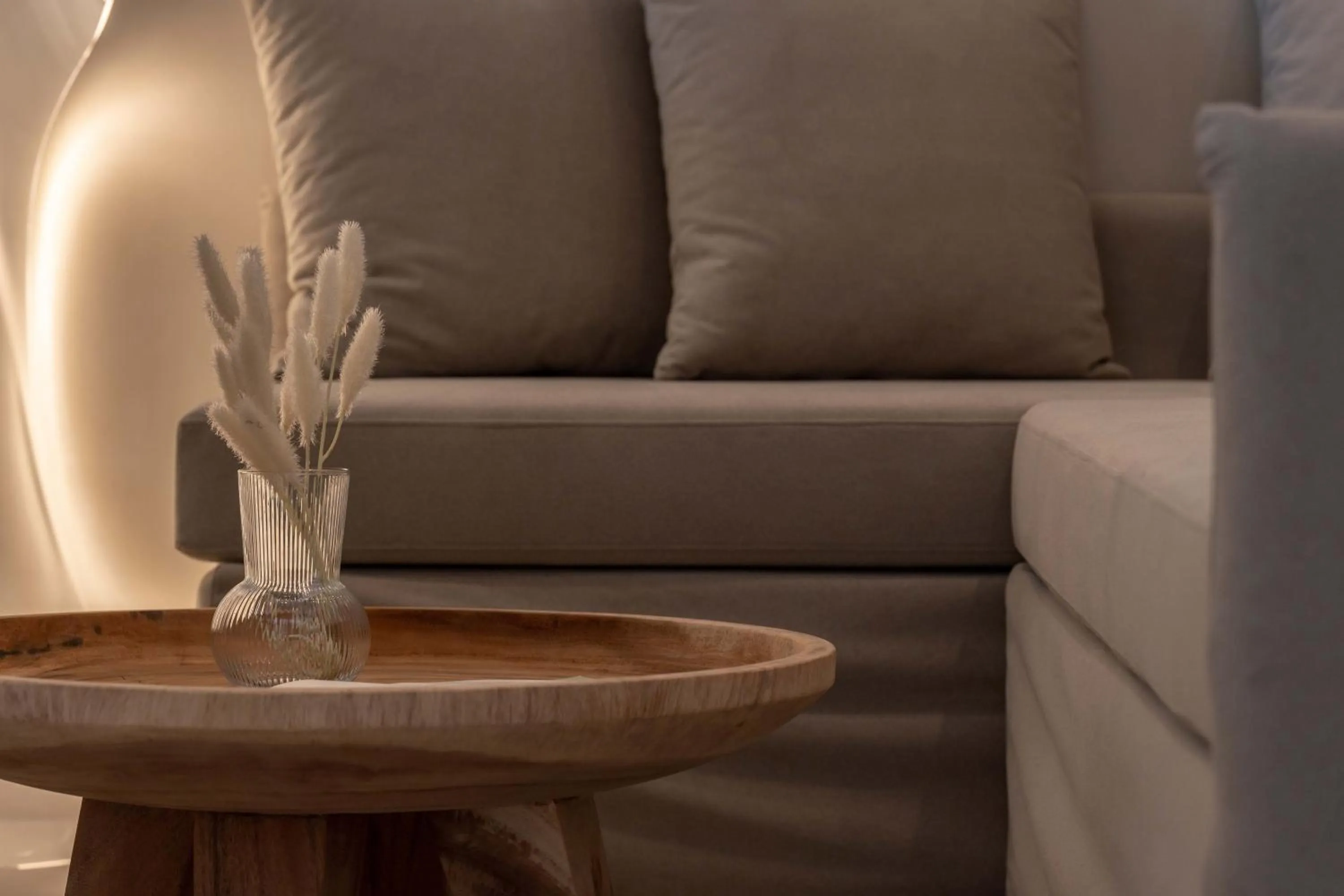 Seating area in Aura Suites Paros