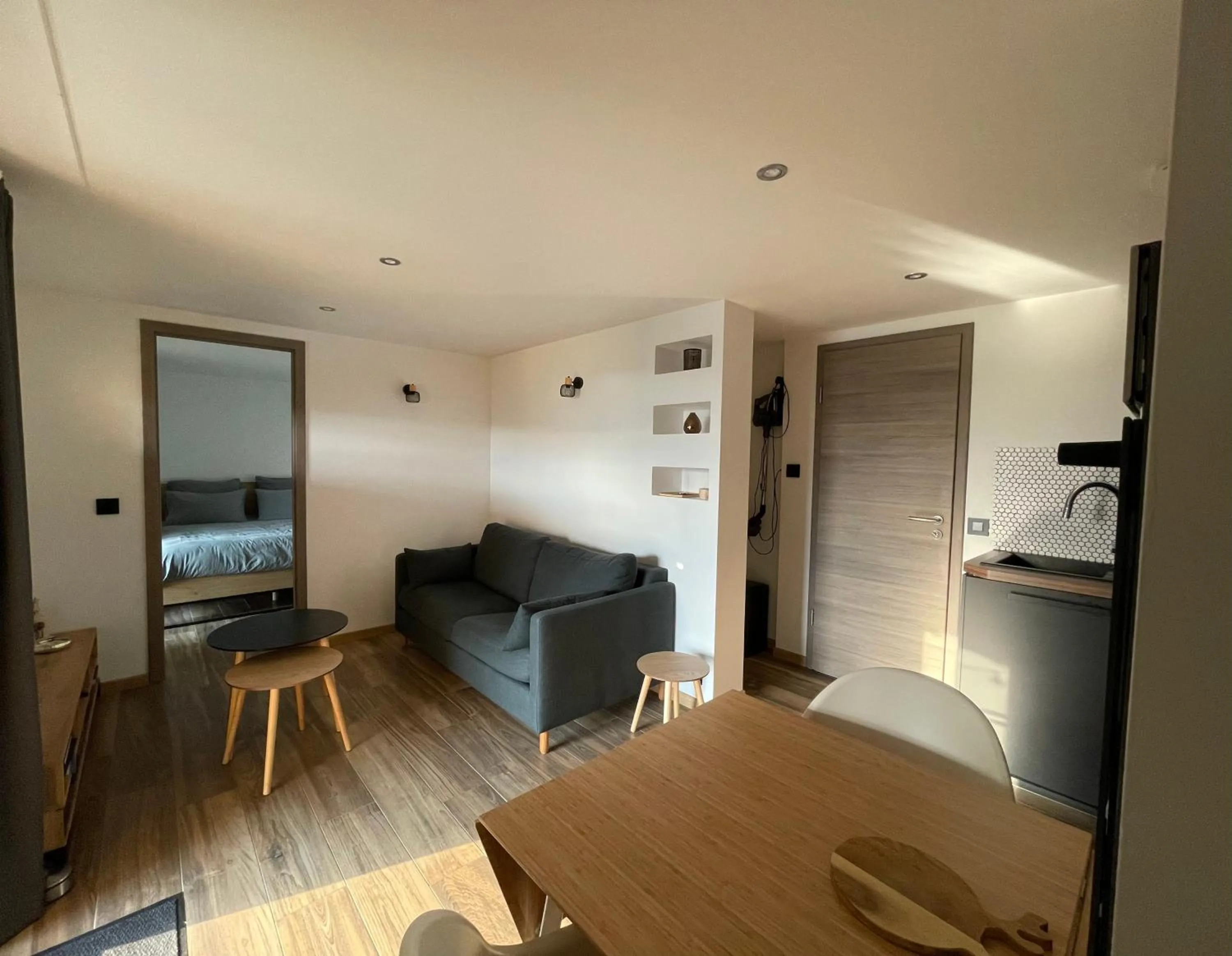 TV and multimedia, Bed in Le gîte cozy de Bouvacôte avec vue panoramique et Sauna