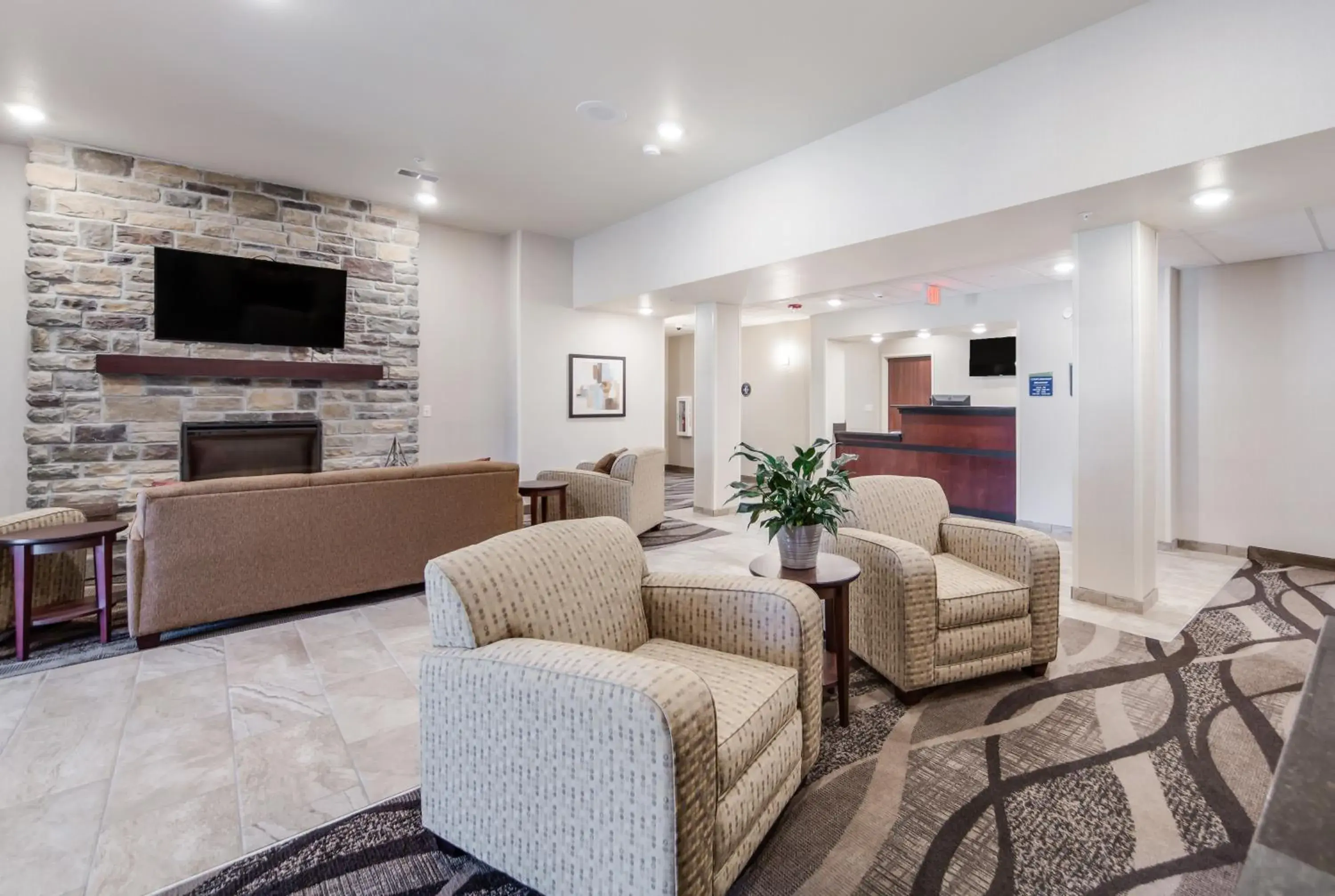 Lobby or reception in Cobblestone Inn & Suites-Fremont Lobby or reception in Cobblestone Inn & Suites-Fremont