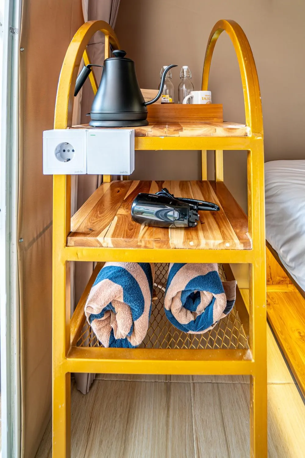 Coffee/tea facilities, Bed in The Dewi Kintamani Luxury Glamping and Natural Hotspring