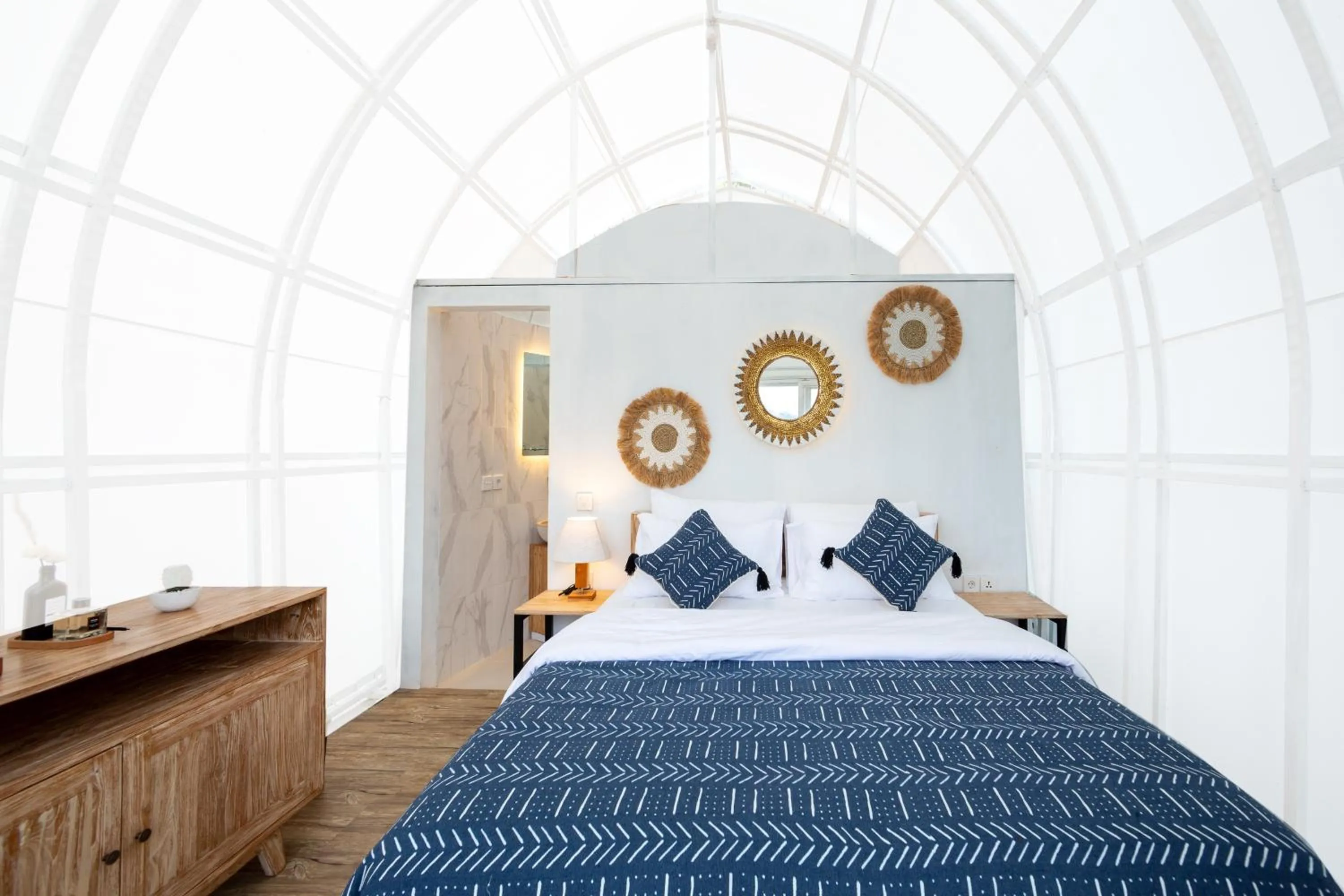 Bed in The Dewi Kintamani Luxury Glamping and Natural Hotspring