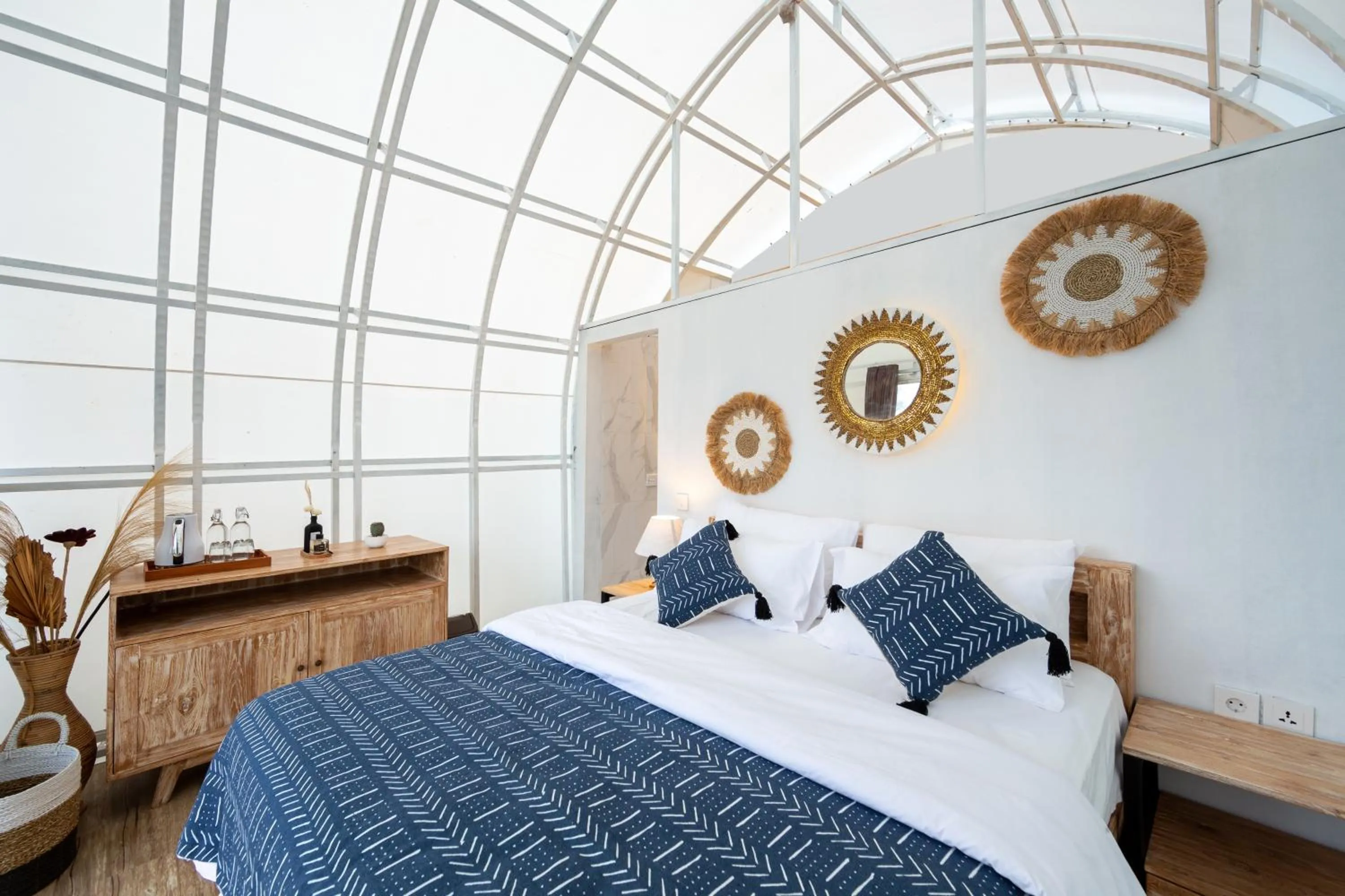 Bed in The Dewi Kintamani Luxury Glamping and Natural Hotspring