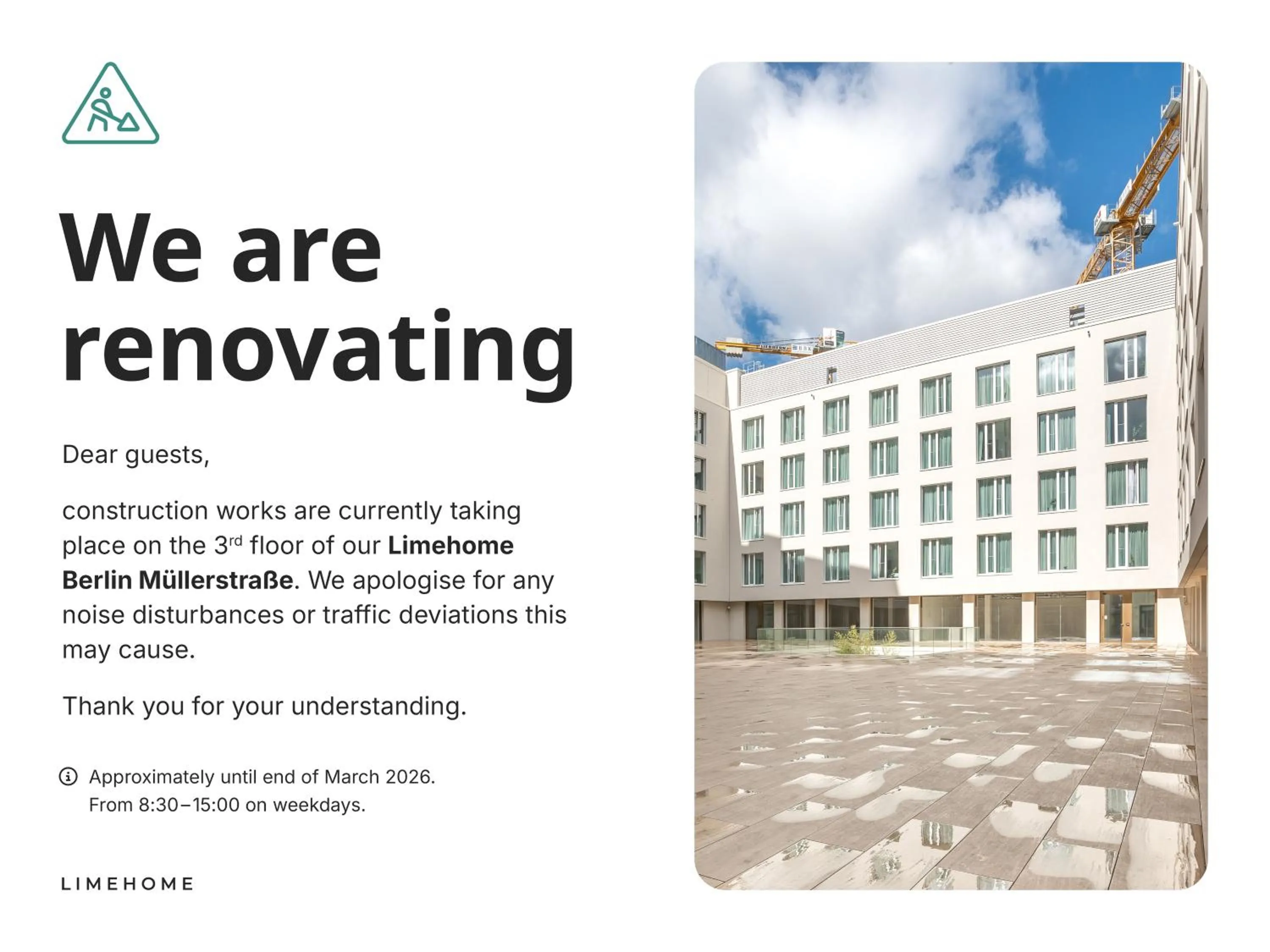 Property building in Limehome Berlin Müllerstraße - Digital Access