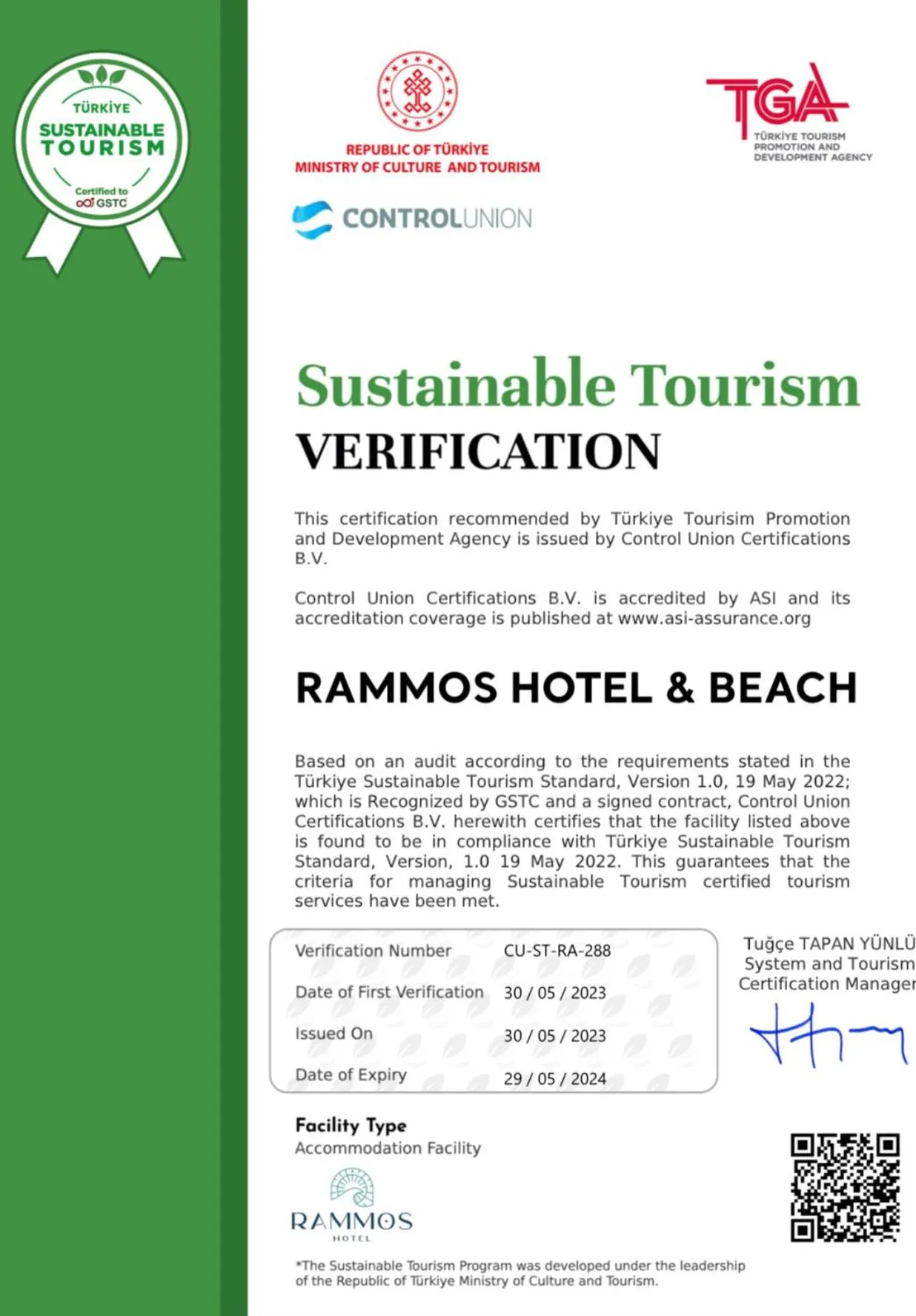 Certificate/Award in Rammos Managed By Dedeman