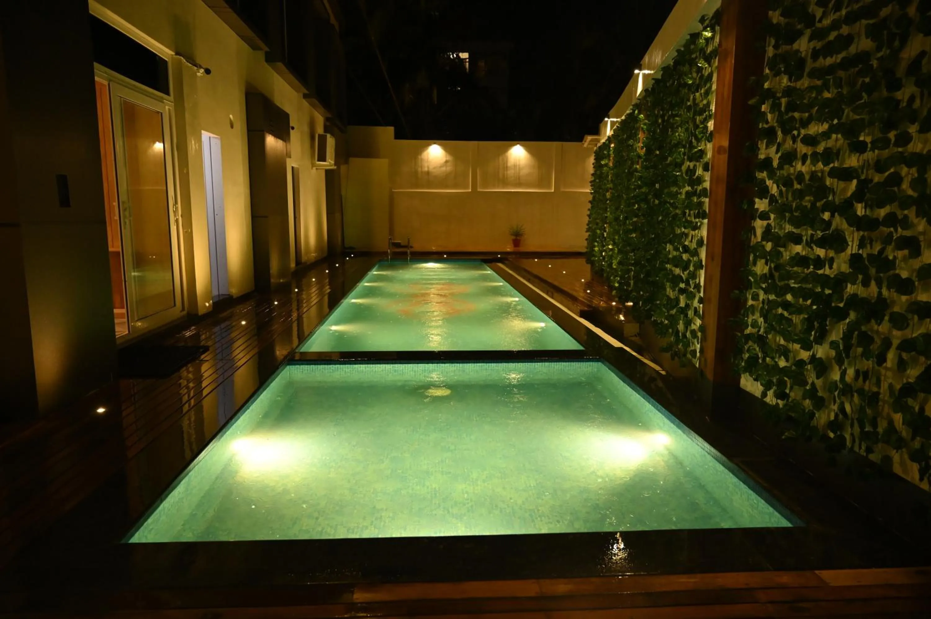 Pool view in Kalki Hotel