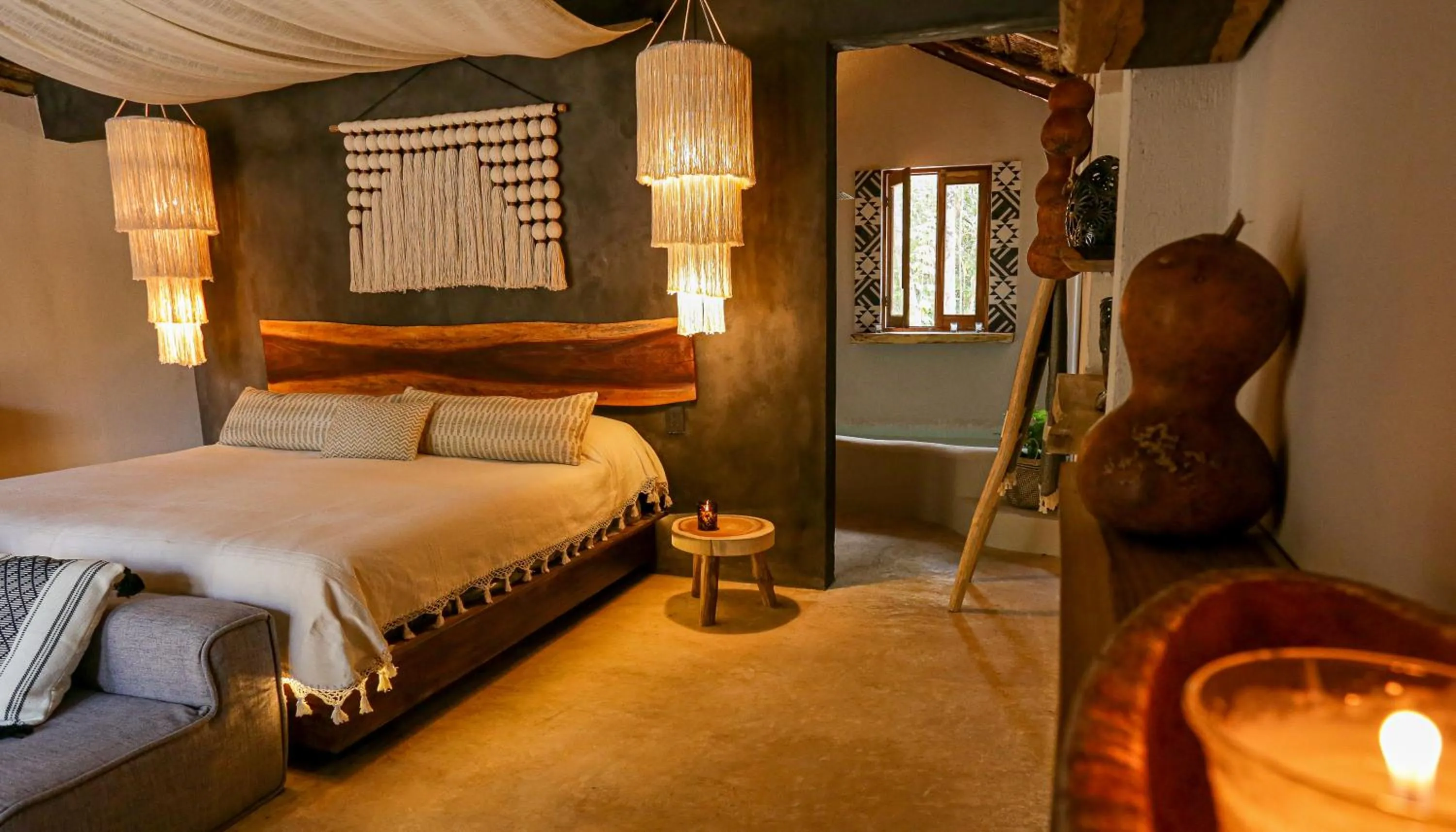 Bed in The Yellow Nest Tulum