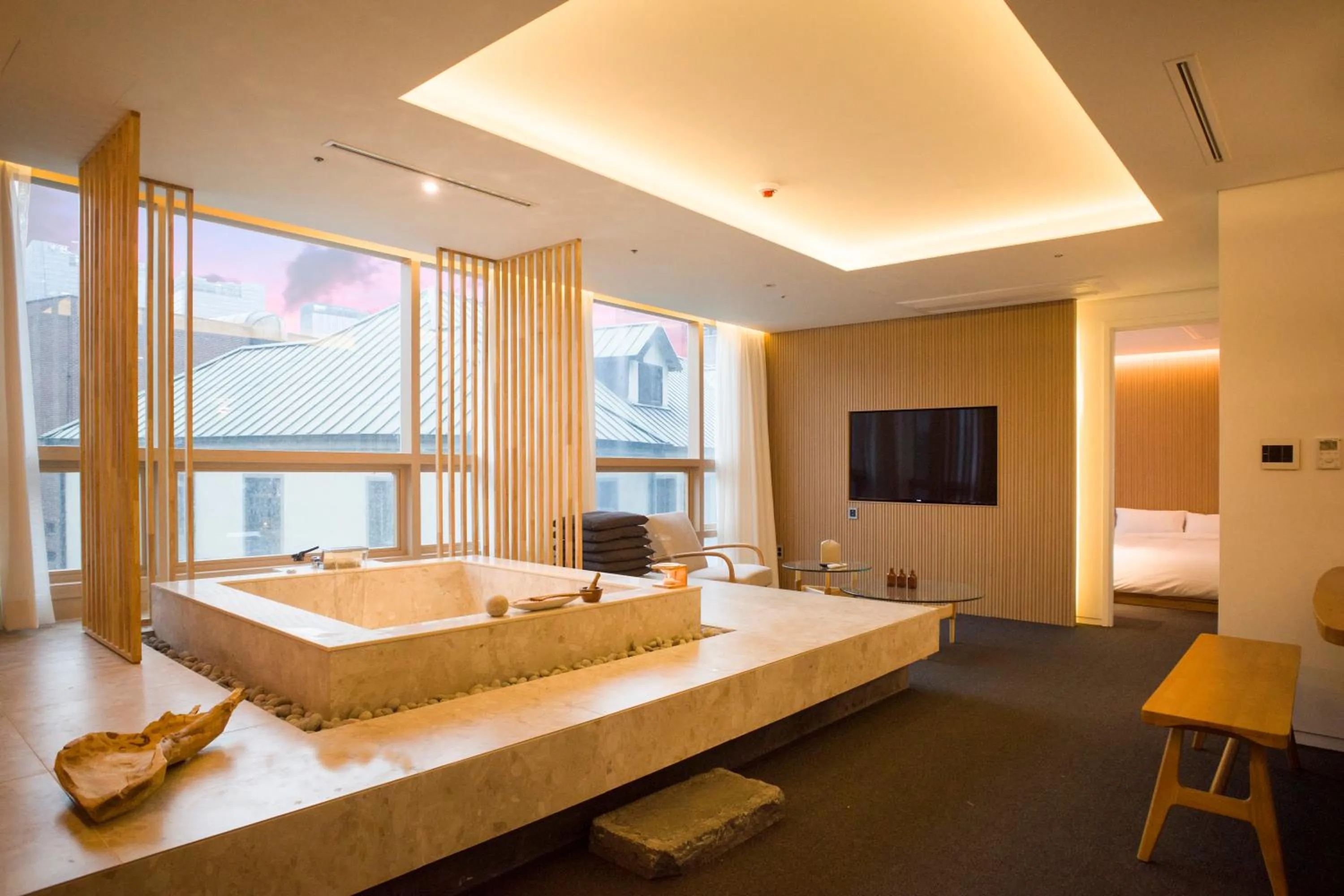 Living room, Bathroom in UH Suite The Myeongdong