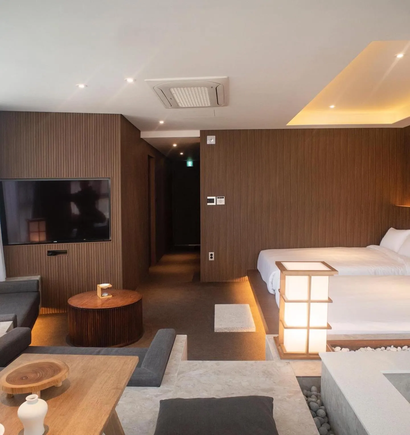 Bedroom, TV/Entertainment Center in UH Suite The Myeongdong