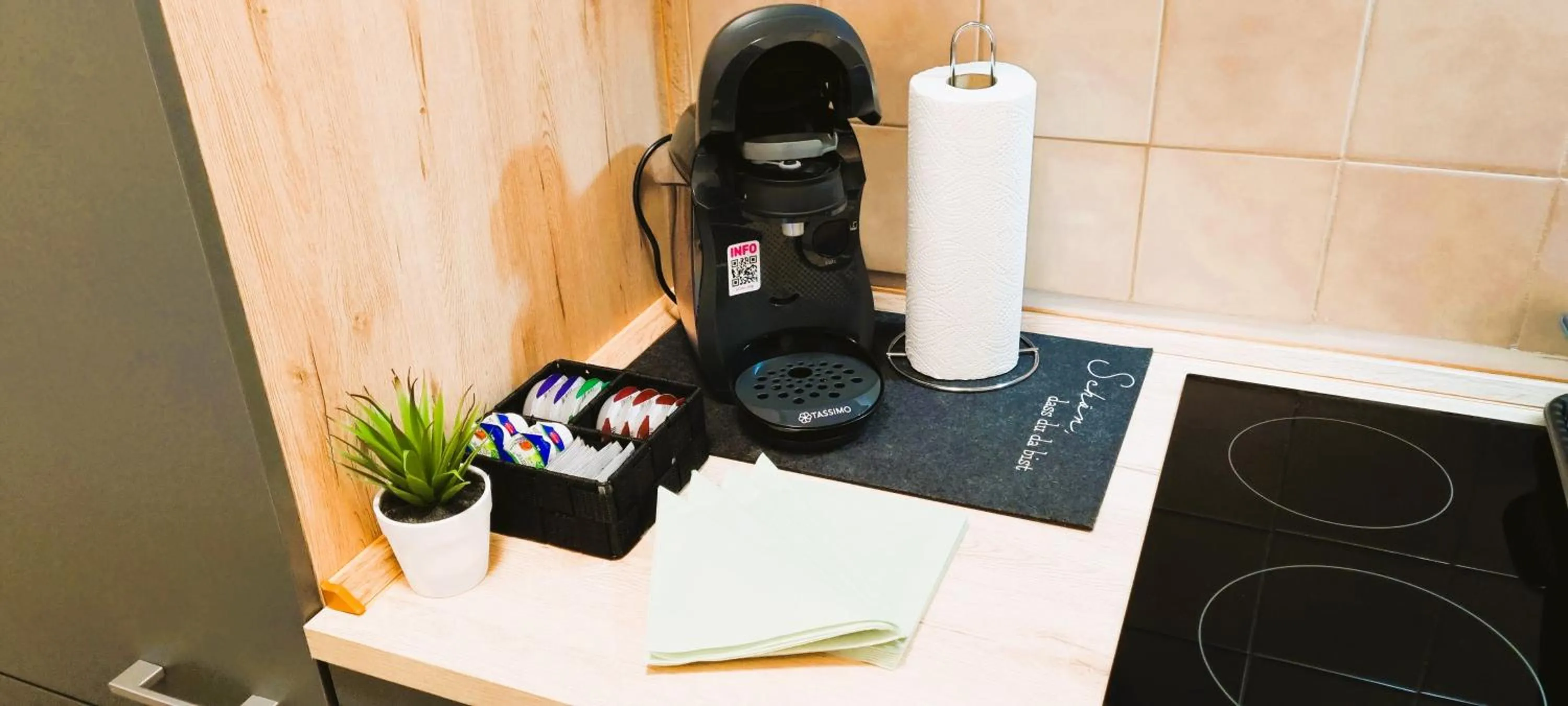 Coffee/tea facilities in CJS Apartments - Chill or Drive am Nürburgring, new Box Spring Beds, new furniture, WLan, Spacious Rooms, Quiet Location