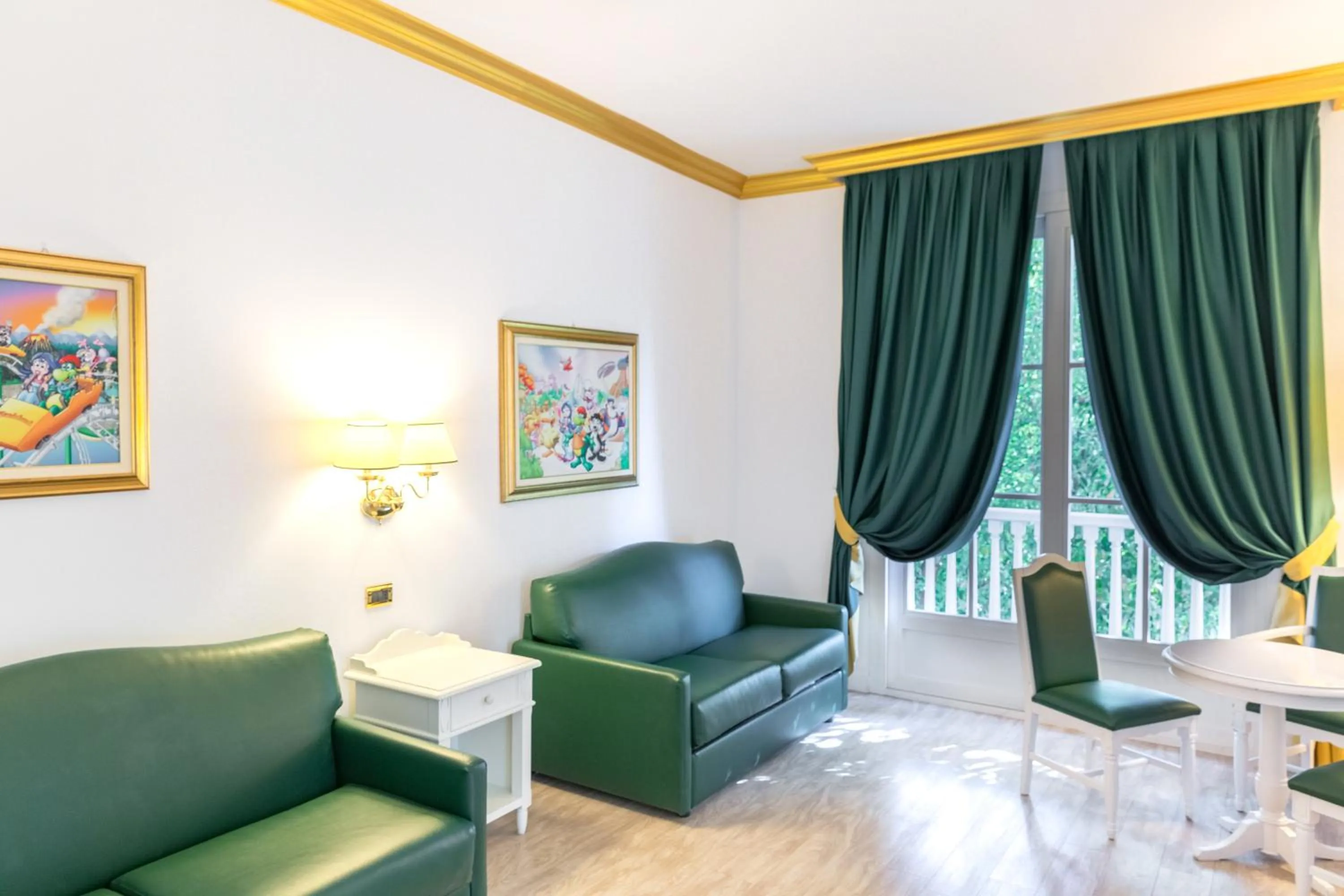 Seating area in Gardaland Hotel