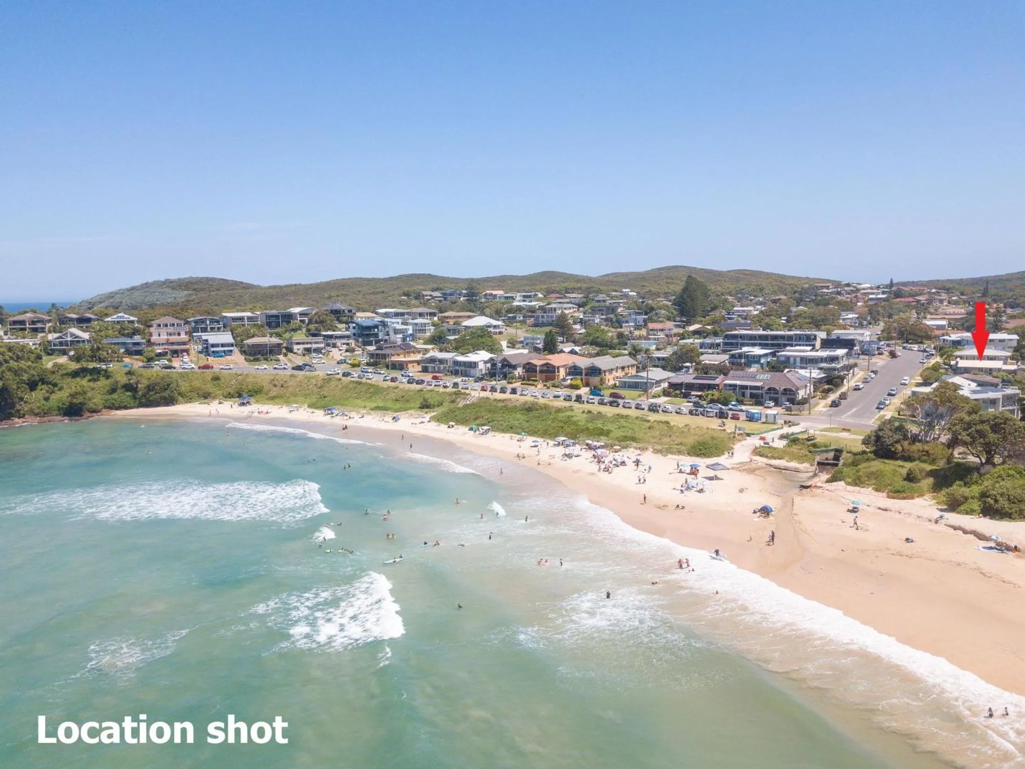 Bird's eye view in Baia Villa air con WiFi and views of Fingal Beach