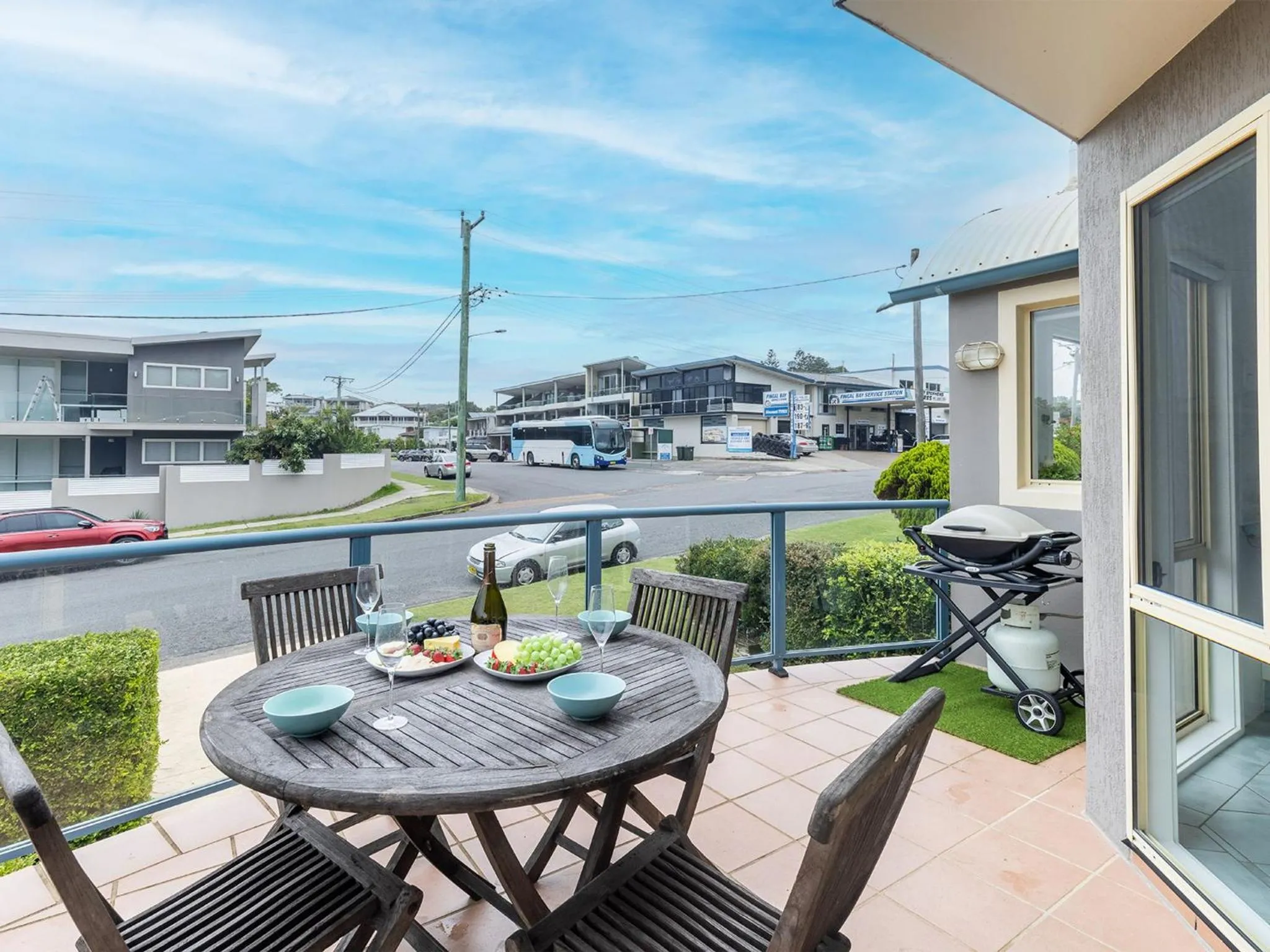 Balcony/Terrace in Baia Villa air con WiFi and views of Fingal Beach