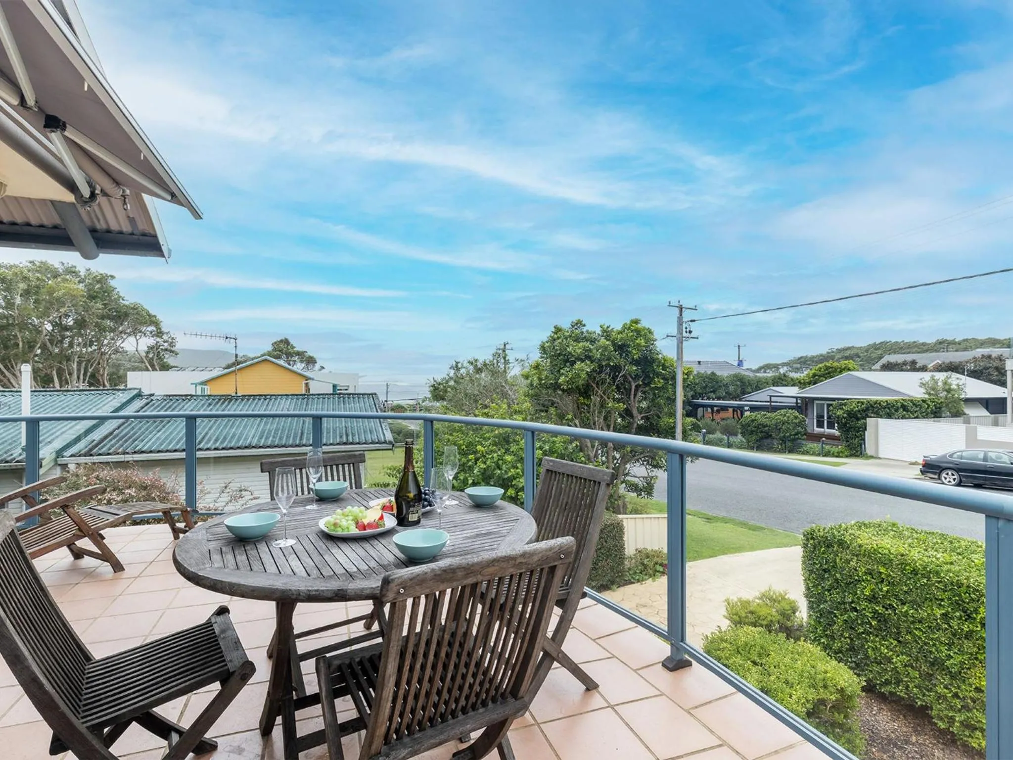 Balcony/Terrace in Baia Villa air con WiFi and views of Fingal Beach