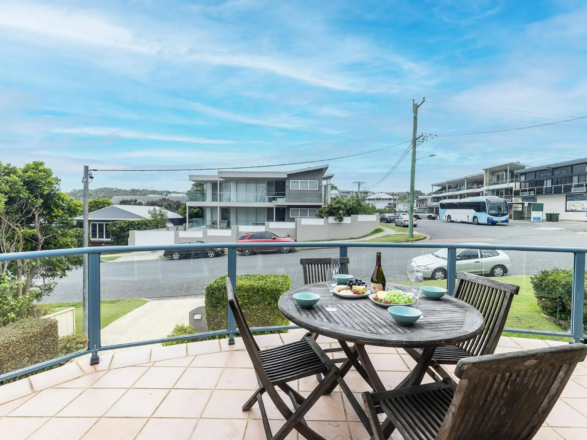 Balcony/Terrace in Baia Villa air con WiFi and views of Fingal Beach