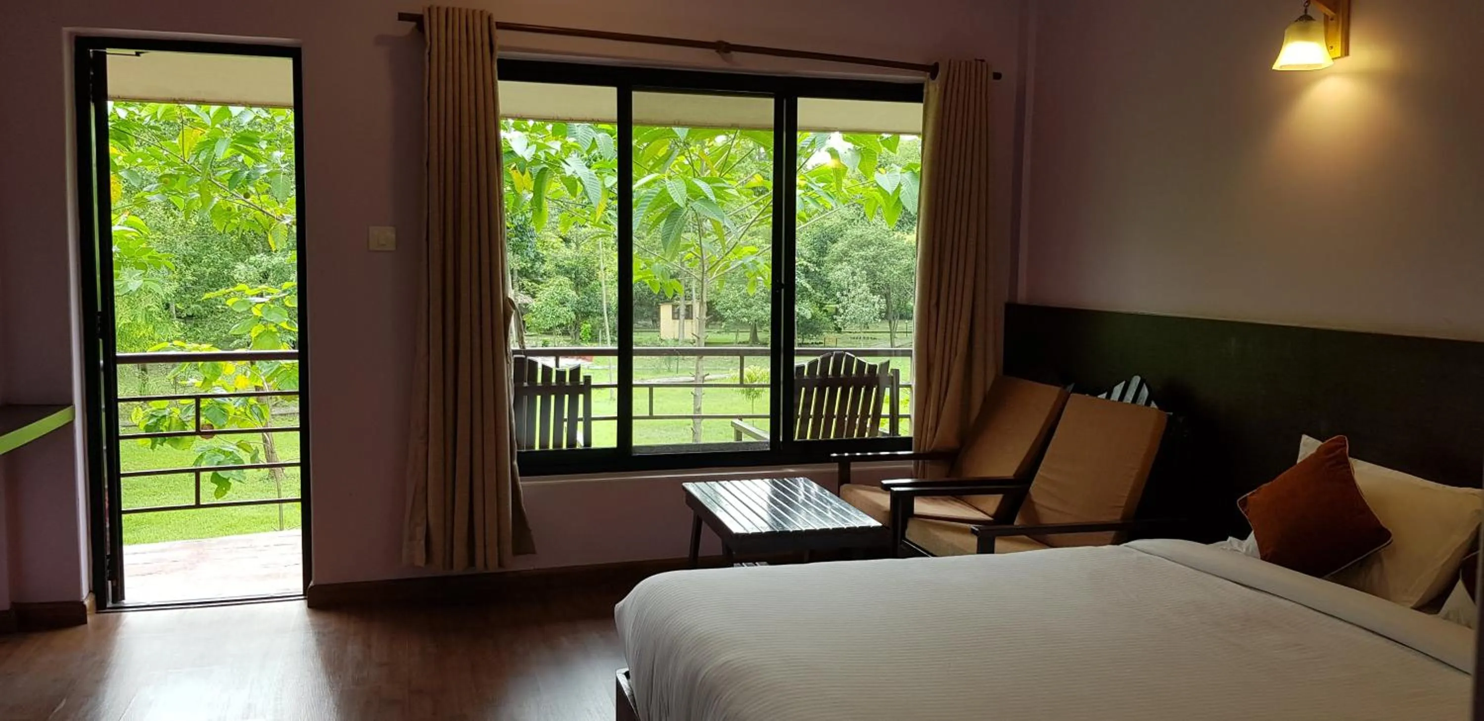 View (from property/room), Bed in Lumbini Buddha Garden Resort