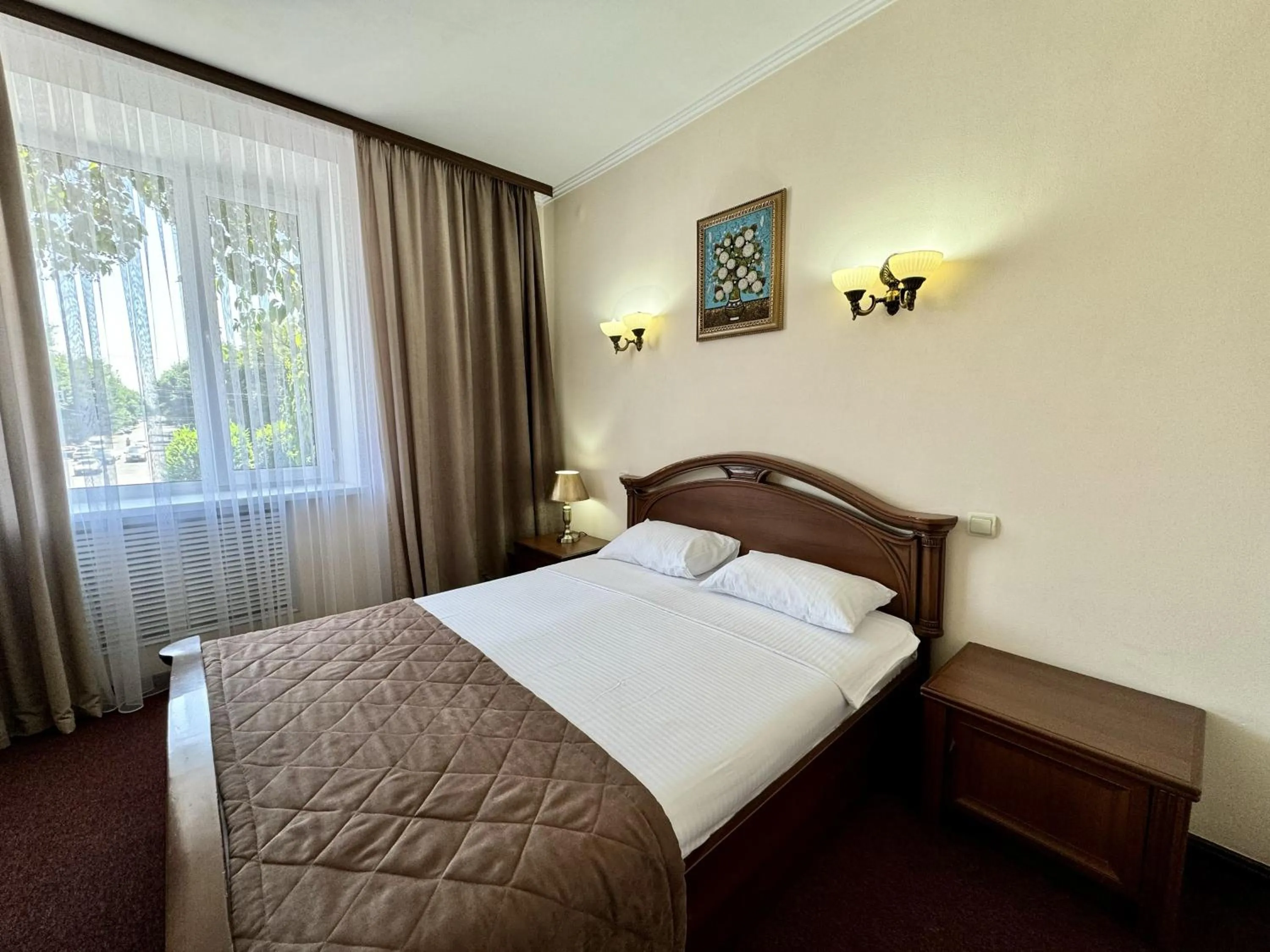 Bed in Hotel Zhambyl