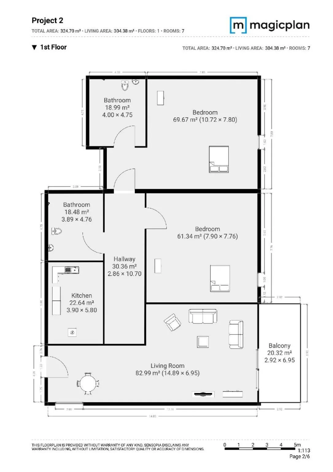 Floor plan in Apartment santai Marina