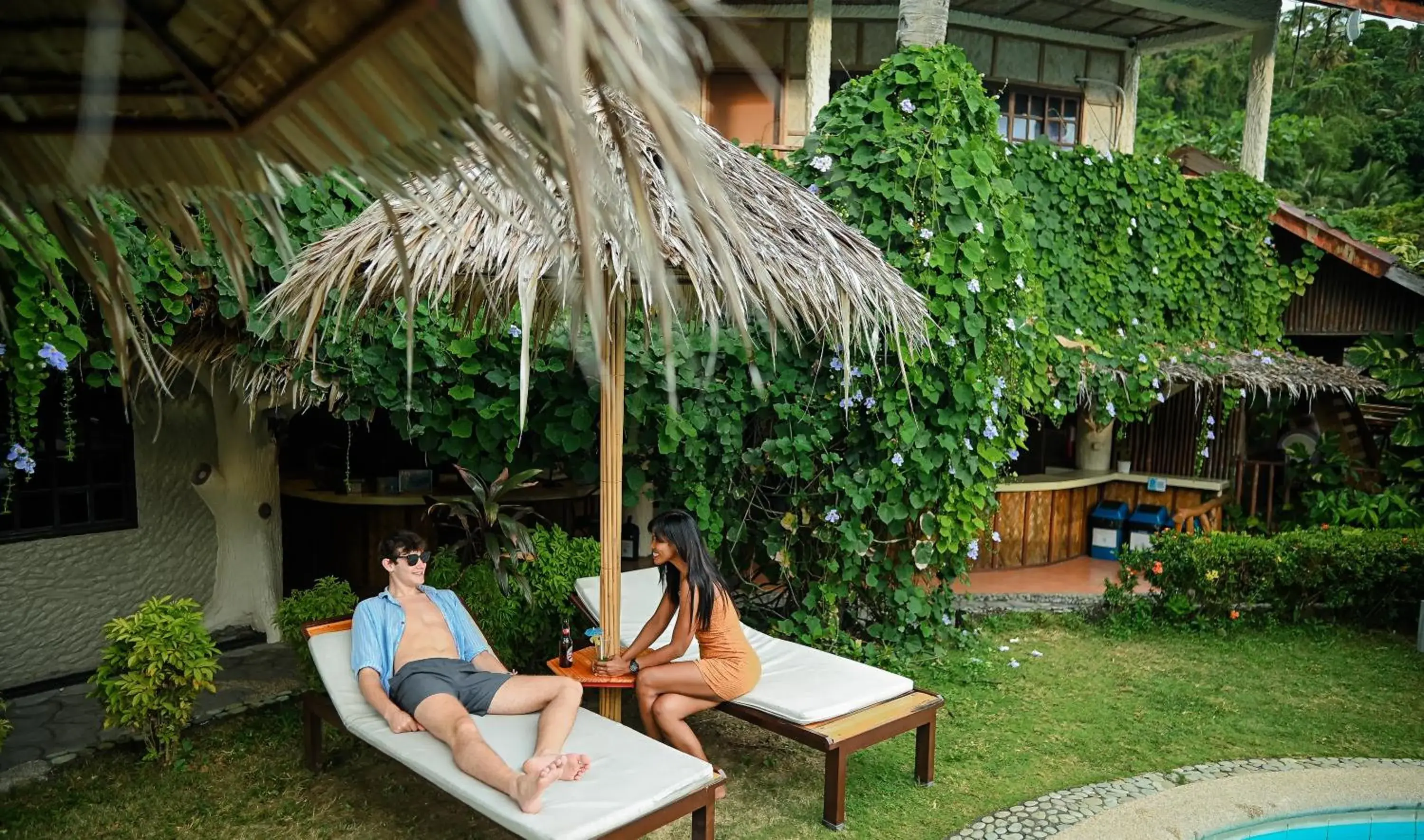 sunbed in Garden of Eden Dive Resort sunbed in Garden of Eden Dive Resort