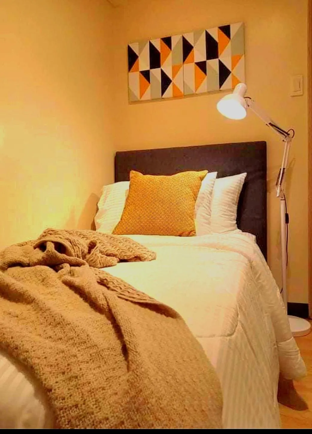 Bed in The Lancris Residences, 2 Bedrooms, 1 Bathroom, Living-room, Kitchen & Pool is Free