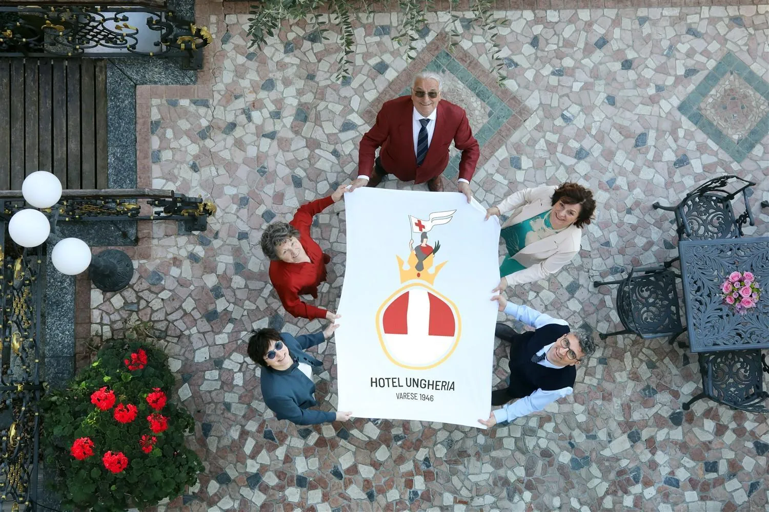 Property building in Hotel Ungheria Varese 1946