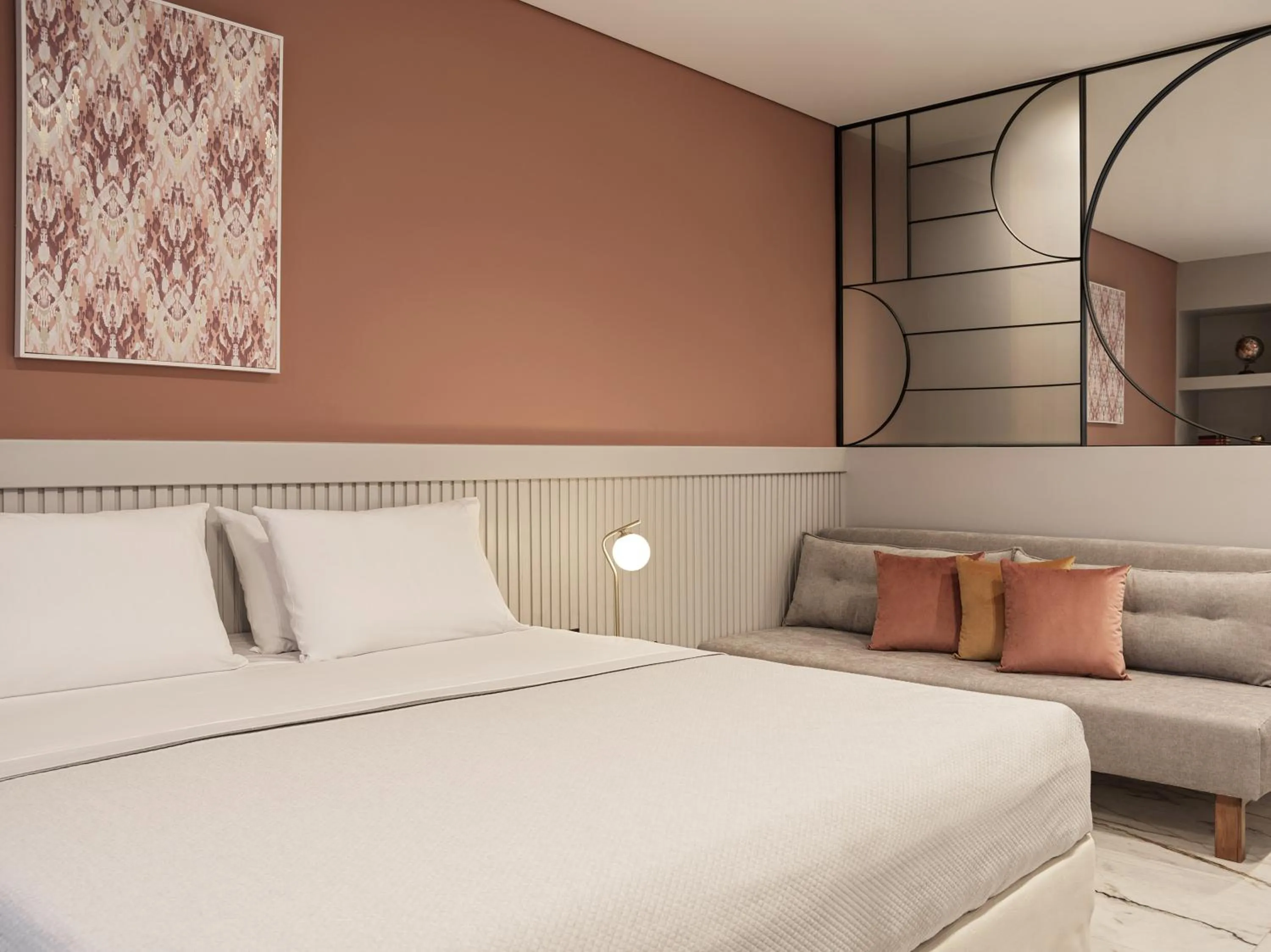 Bed in Athens City View Urban Suites