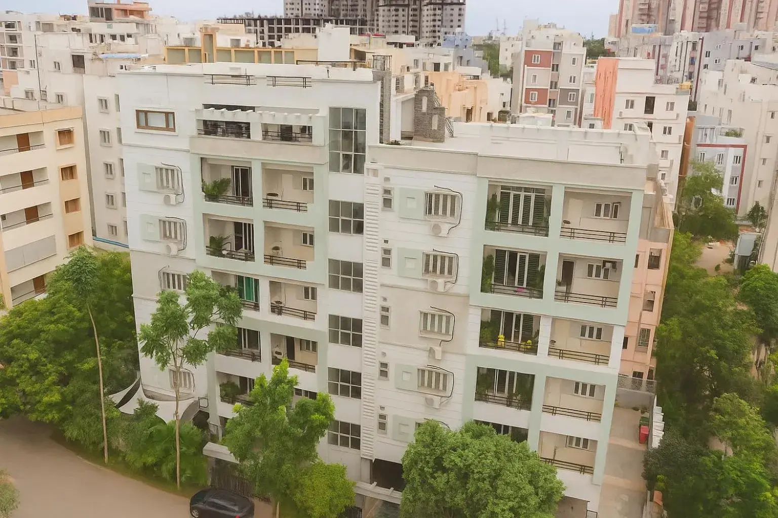 Facade/entrance in White Fern Stays Serviced Apartments - Gachibowli Facade/entrance in White Fern Stays Serviced Apartments - Gachibowli