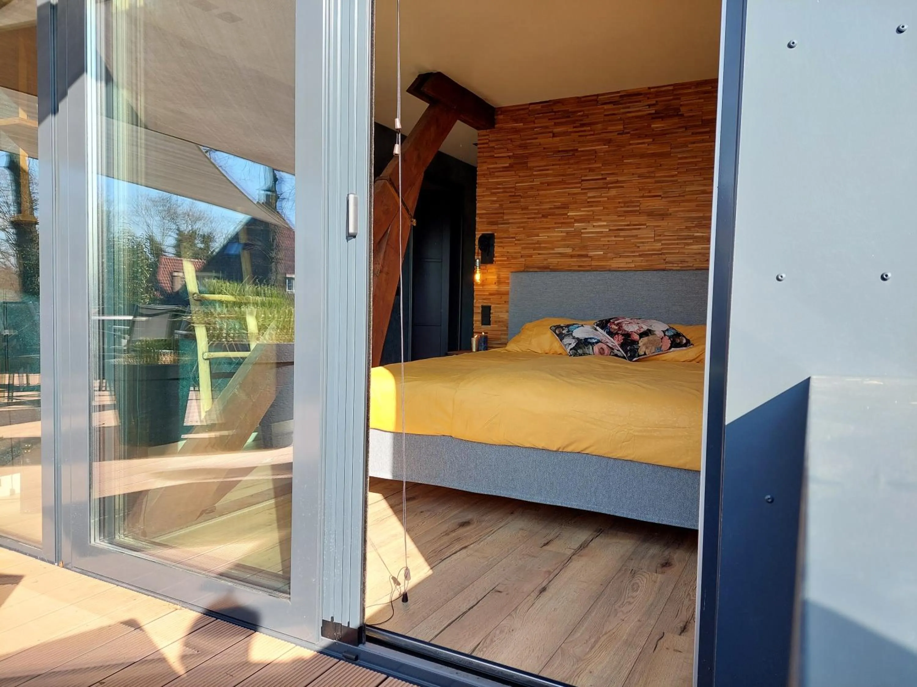 Bedroom, Bed in B&B Vierlingsbeek, Appartement en tuin-chalets