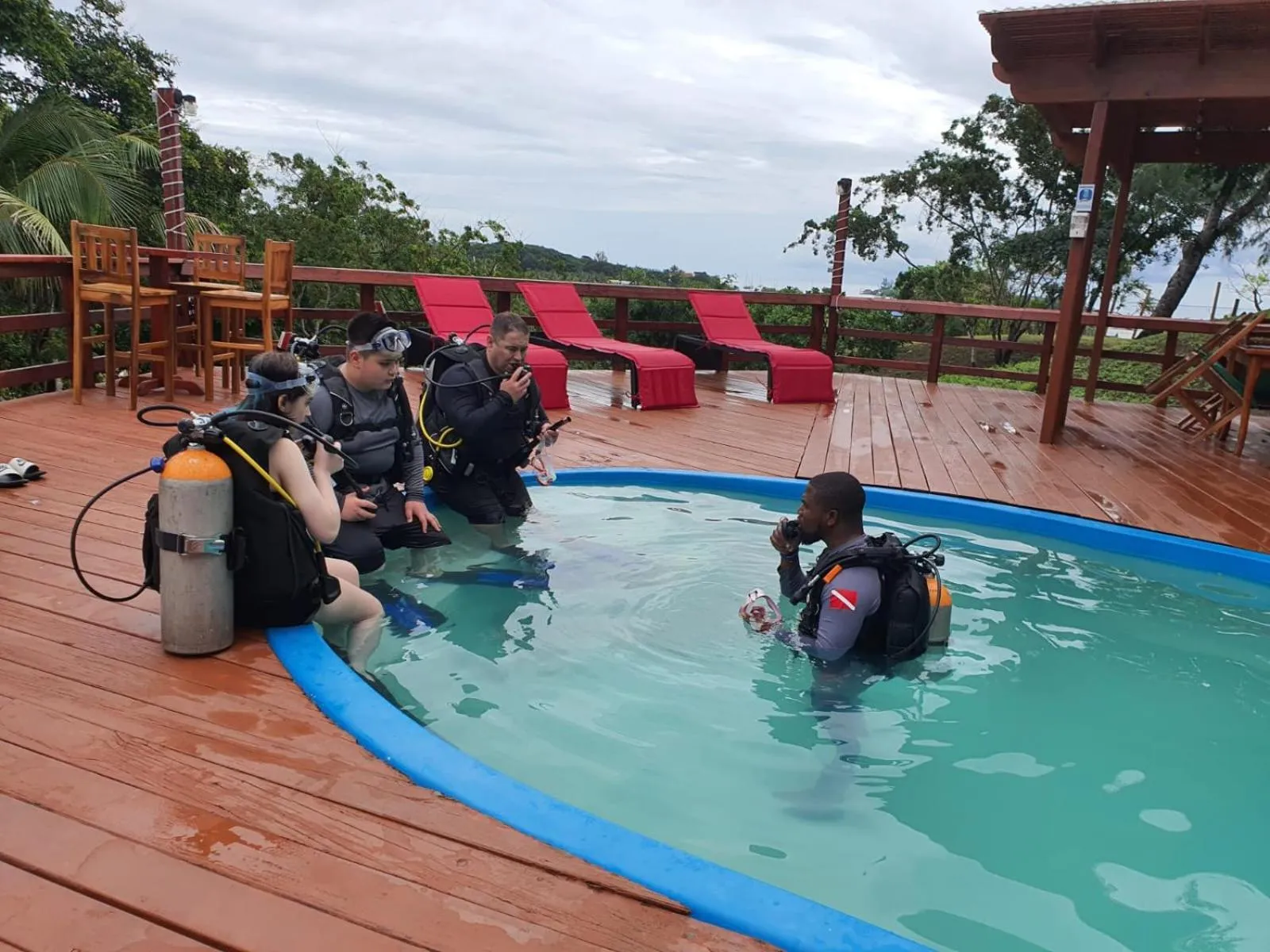 People in Hotel and Dive Center Roatan Yacht Club
