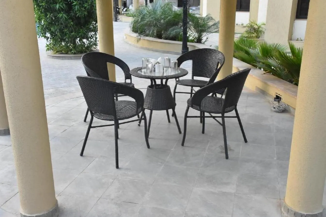 Seating area in Bapu's Resort, Dwarka