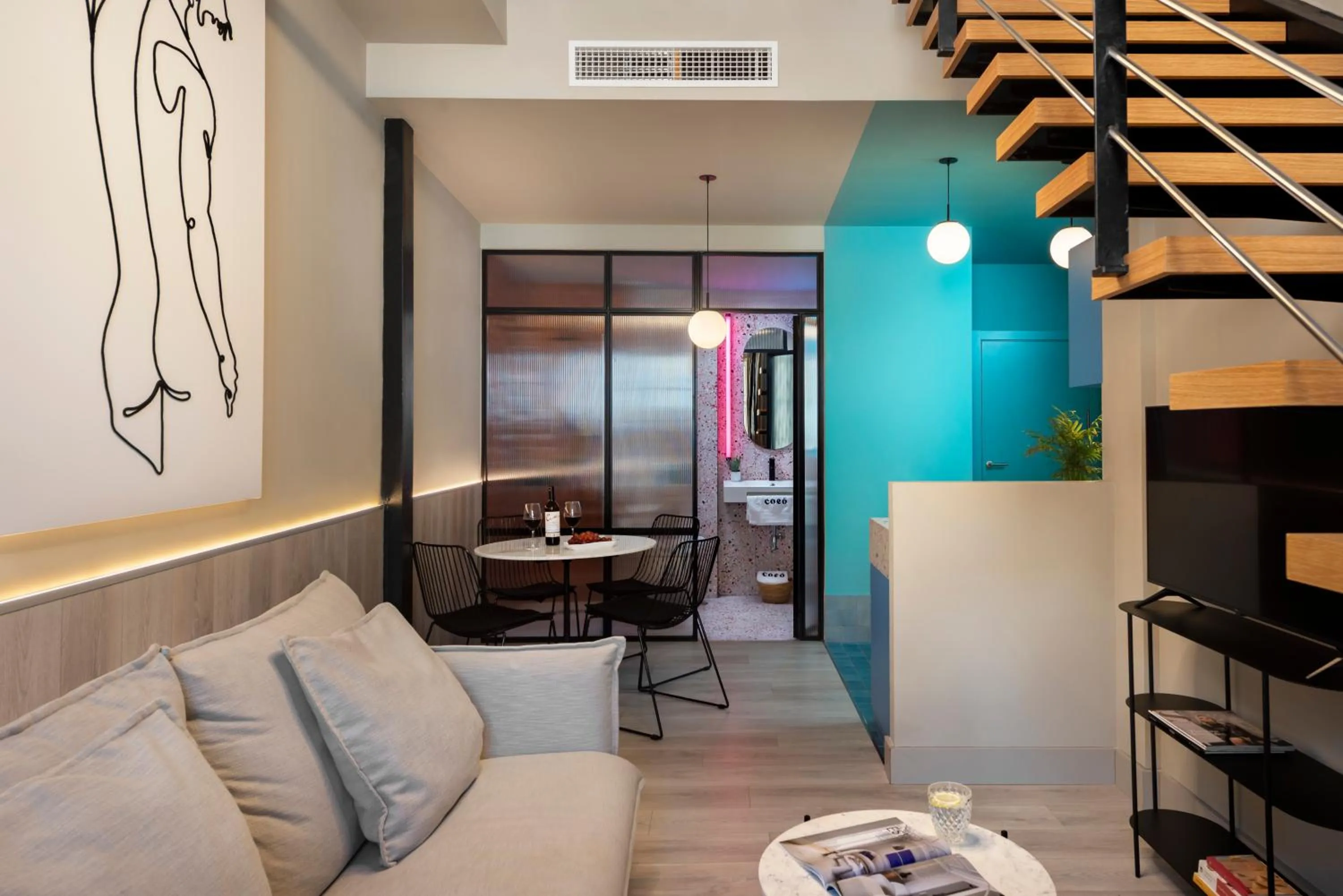 Living room in Coeo Peña Design Apartments