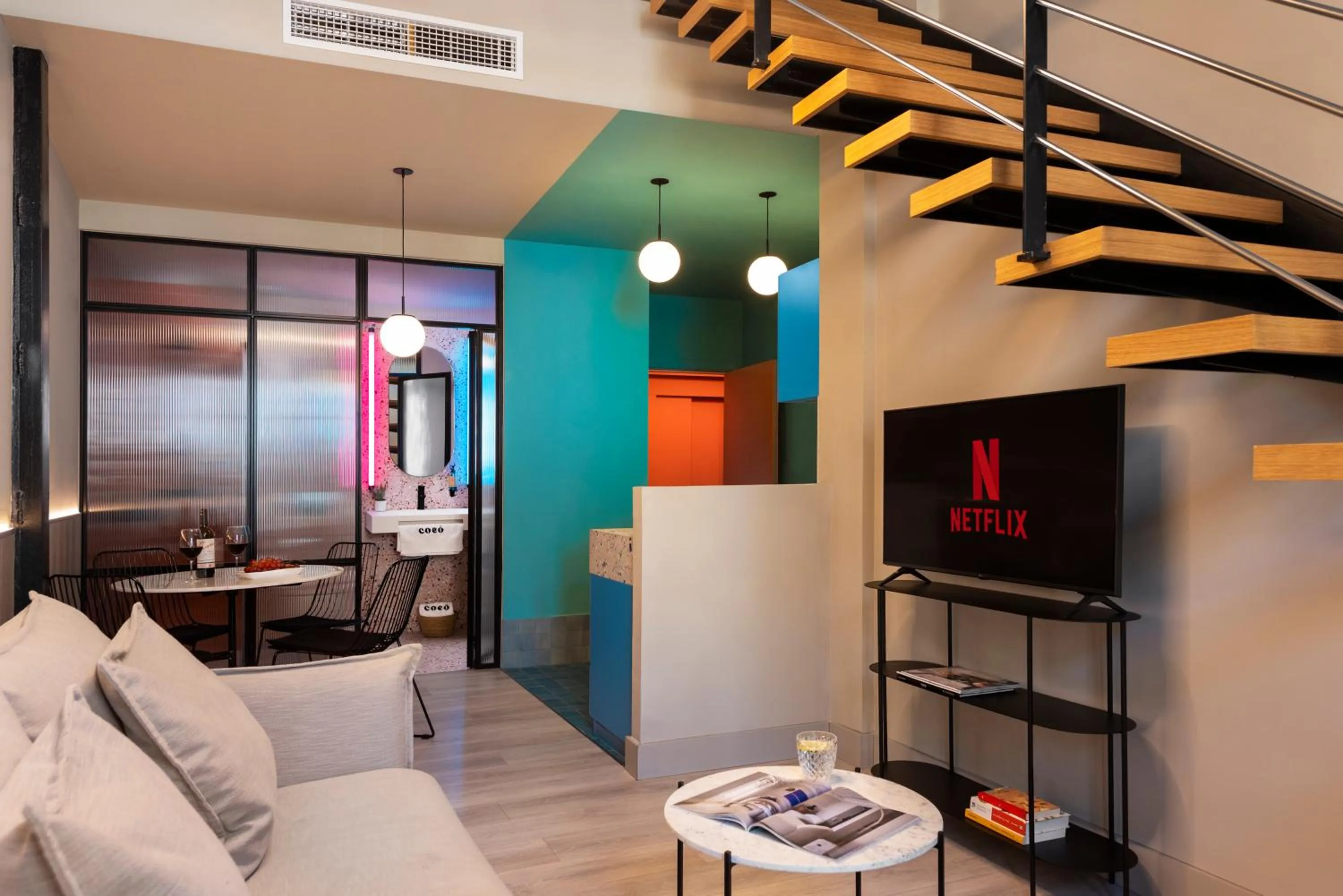 Living room in Coeo Peña Design Apartments