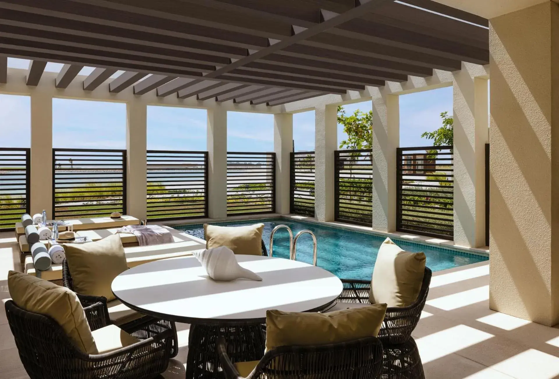 Swimming pool in Jumeirah Gulf of Bahrain Swimming pool in Jumeirah Gulf of Bahrain