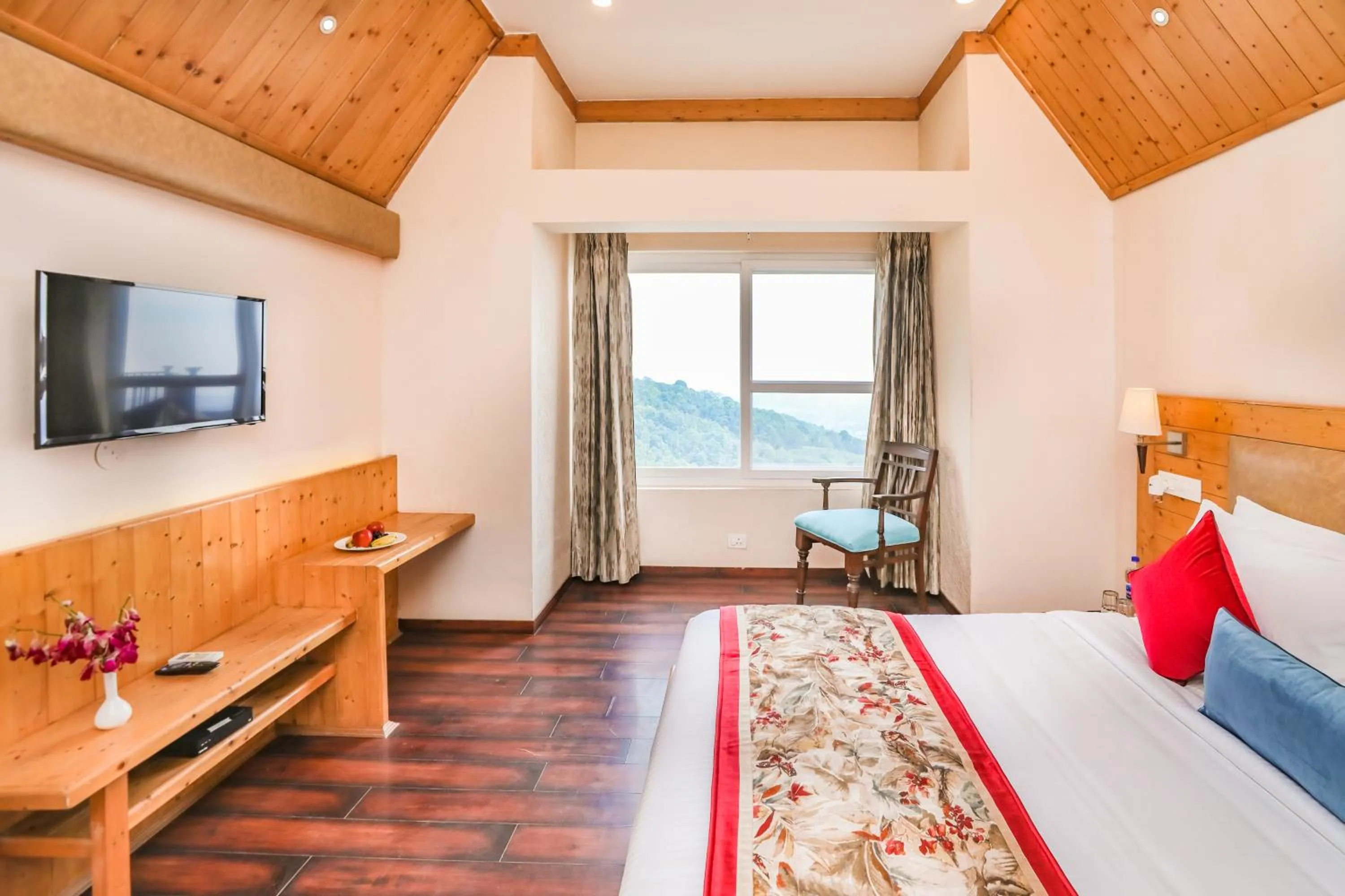 View (from property/room), Bed in Regenta Resort Exotica Dharamshala on Hilltop