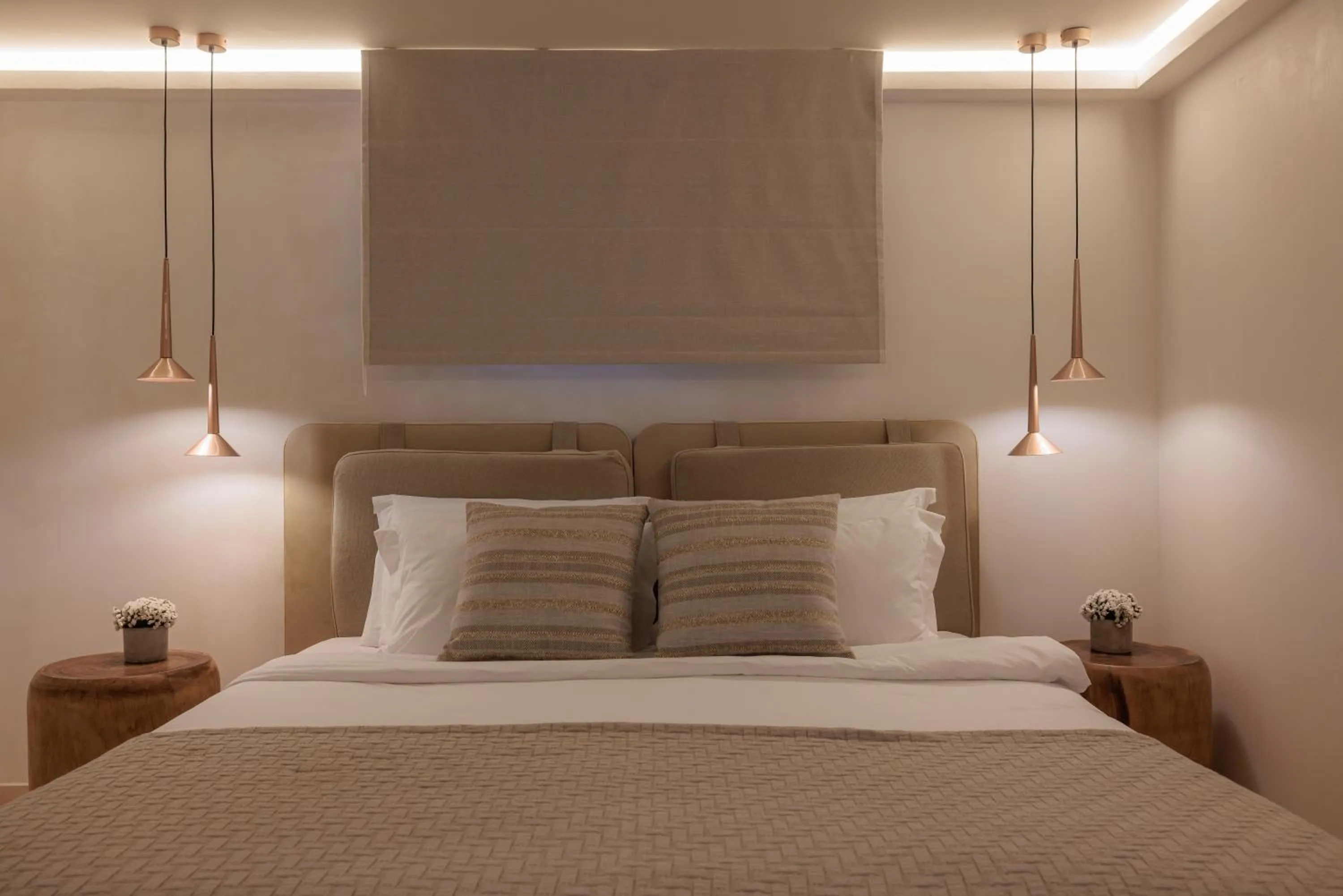 Bedroom, Bed in Asty Mykonos Hotel & Spa - World of One Hotel Group