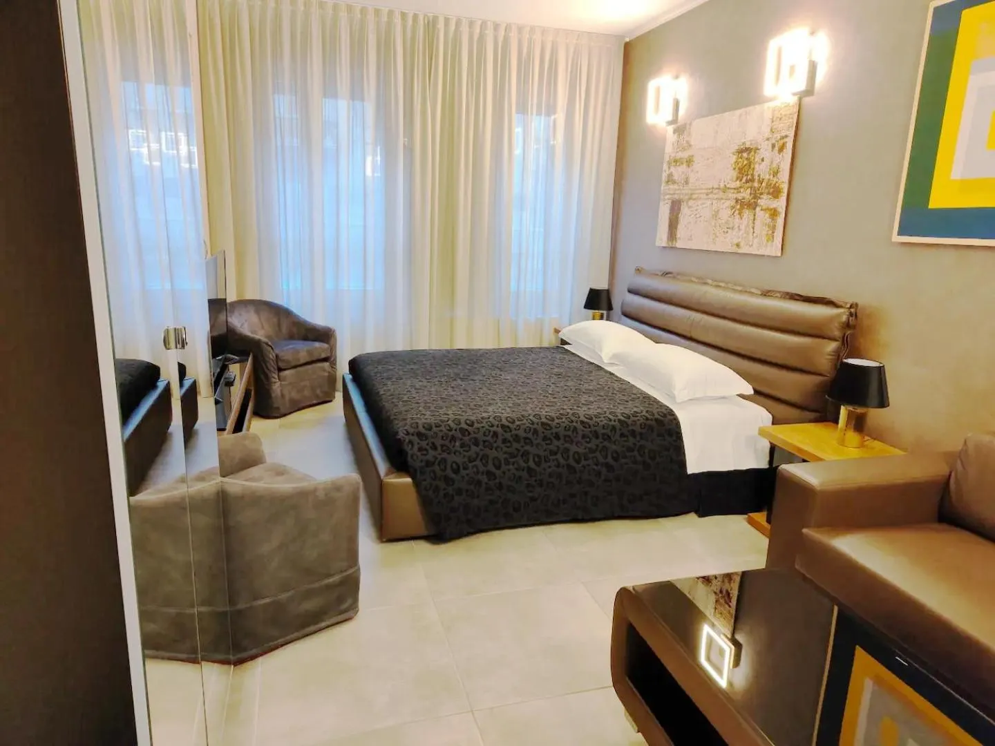 Bed in Hotel Vitruvio