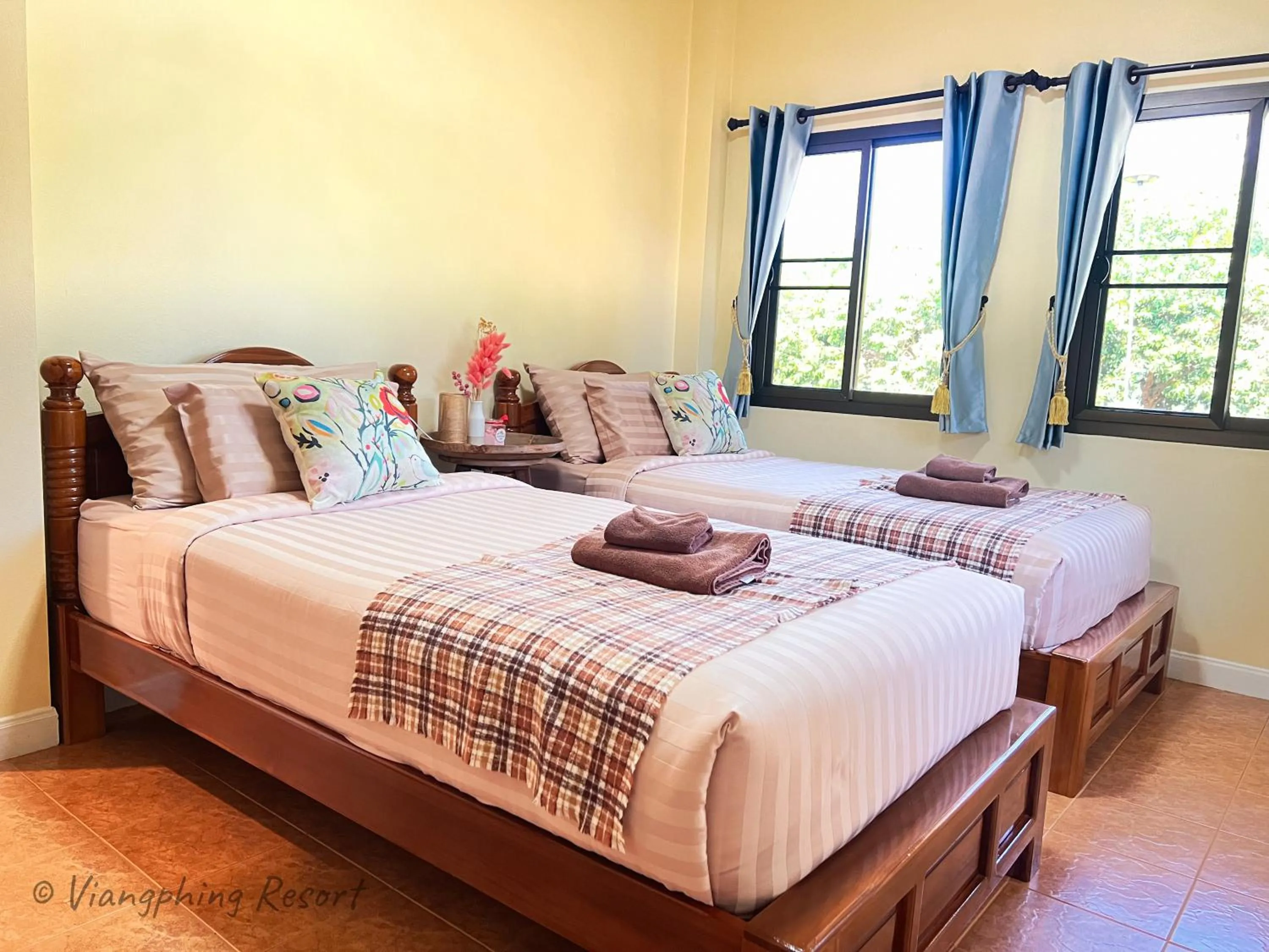 Bed in ViangPhing Resort