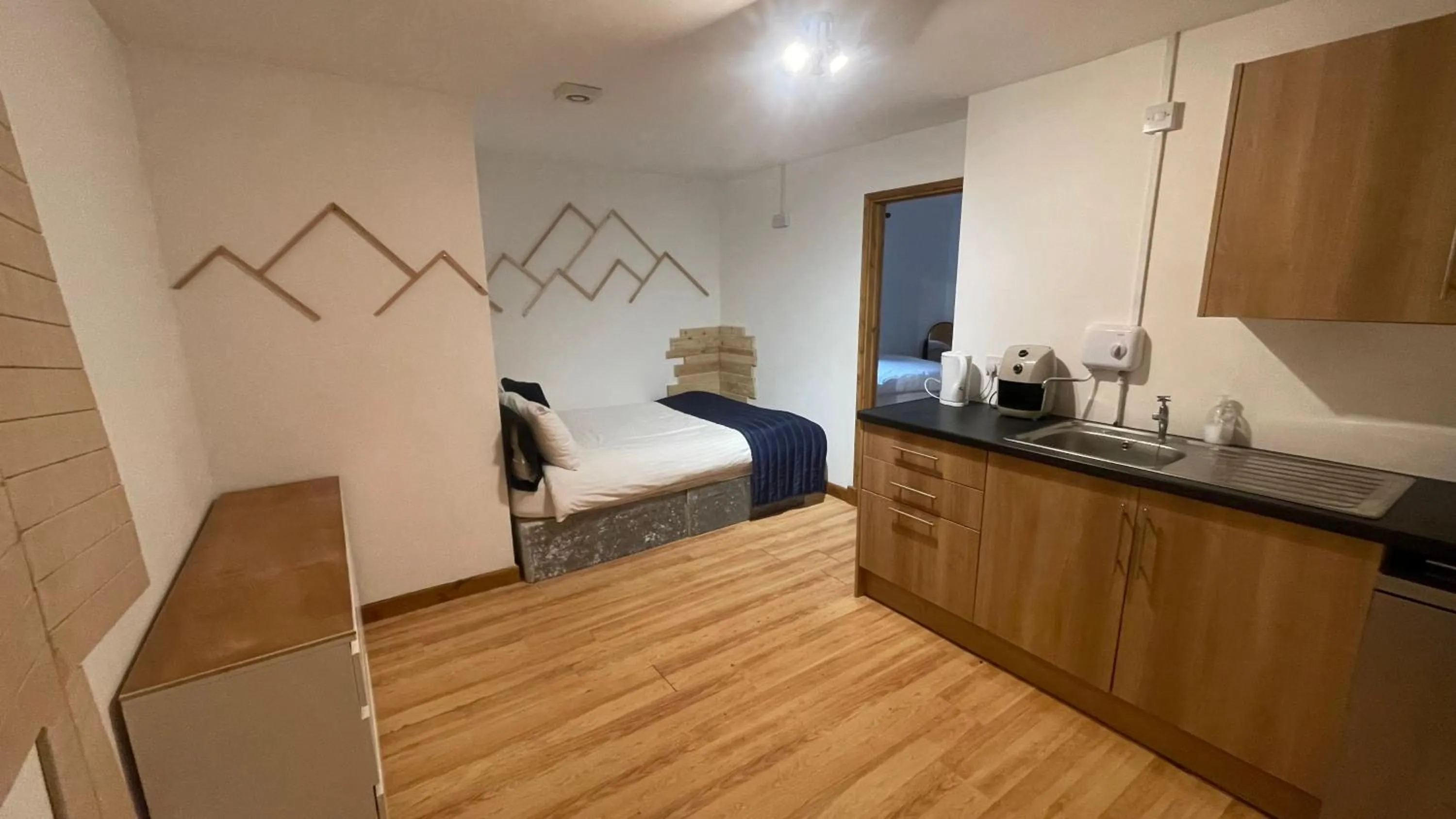 Bed in Bryn Bettws Lodge
