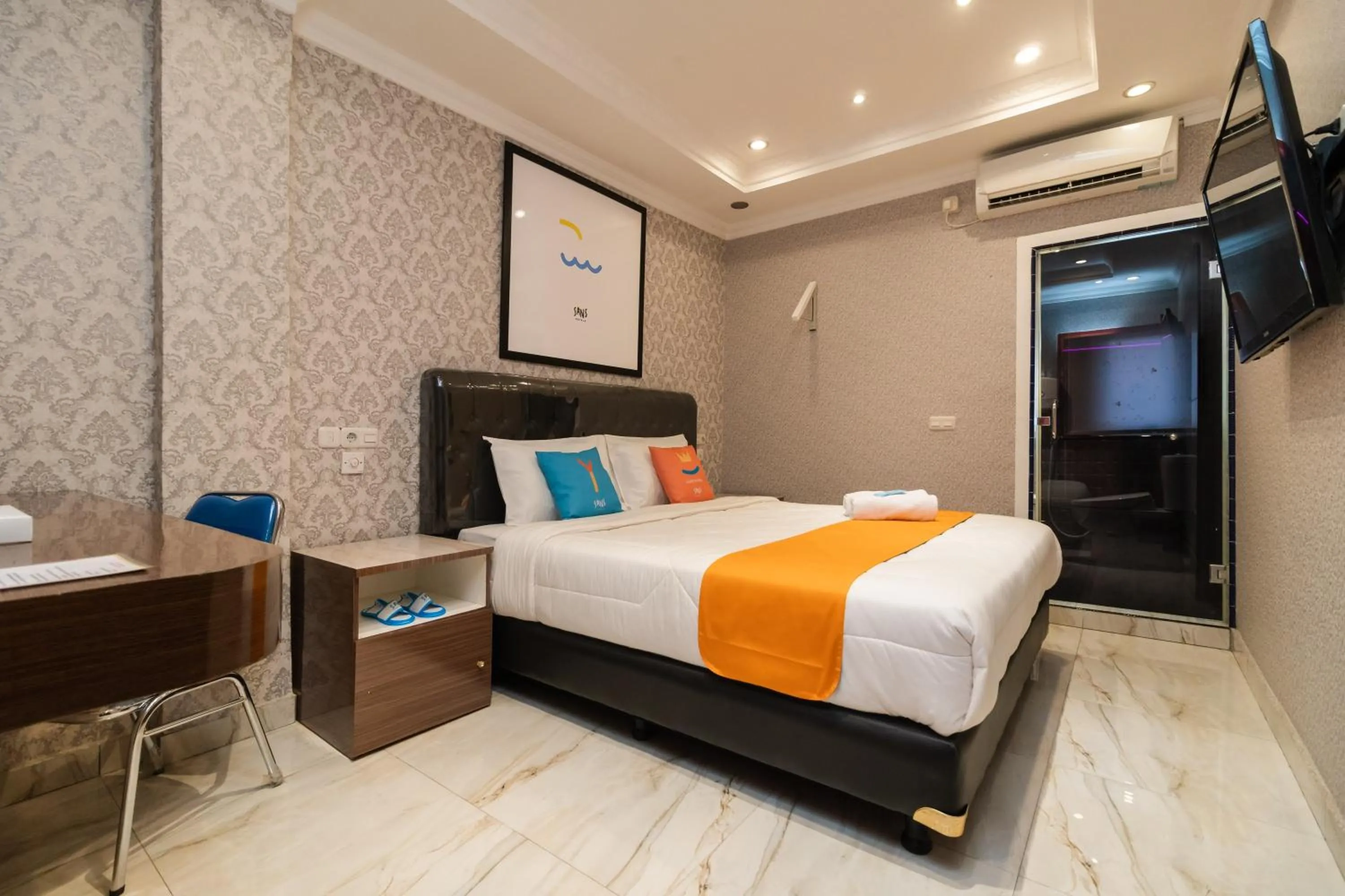 Bedroom, Bed in Sans Hotel Beauty Palembang