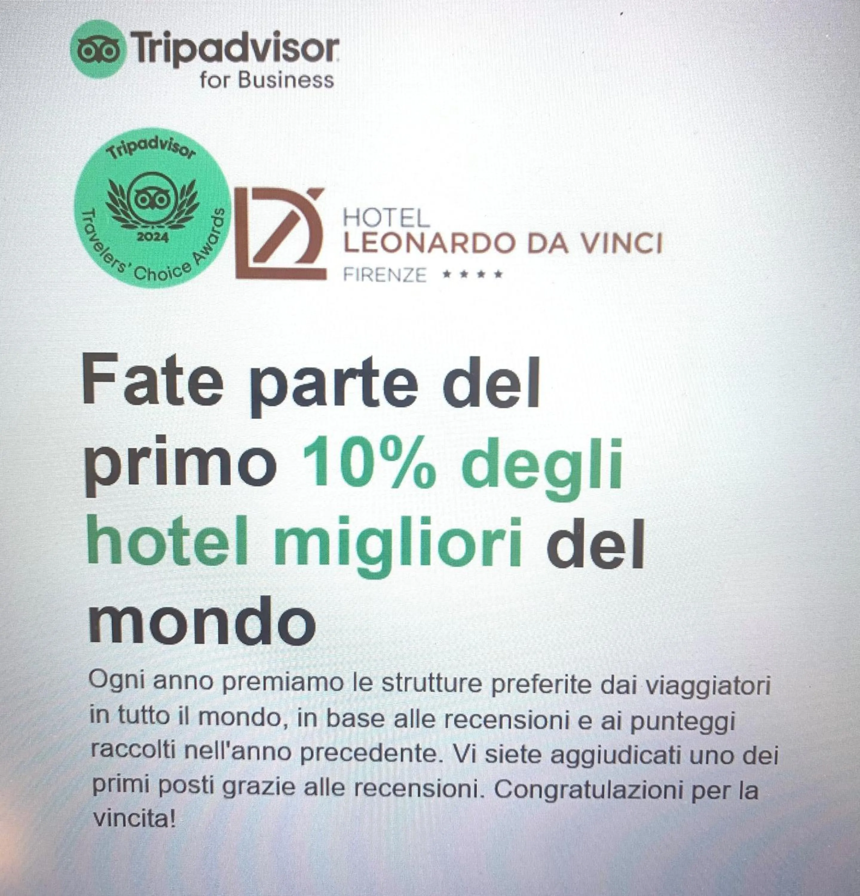 Certificate/Award in Hotel Leonardo da Vinci