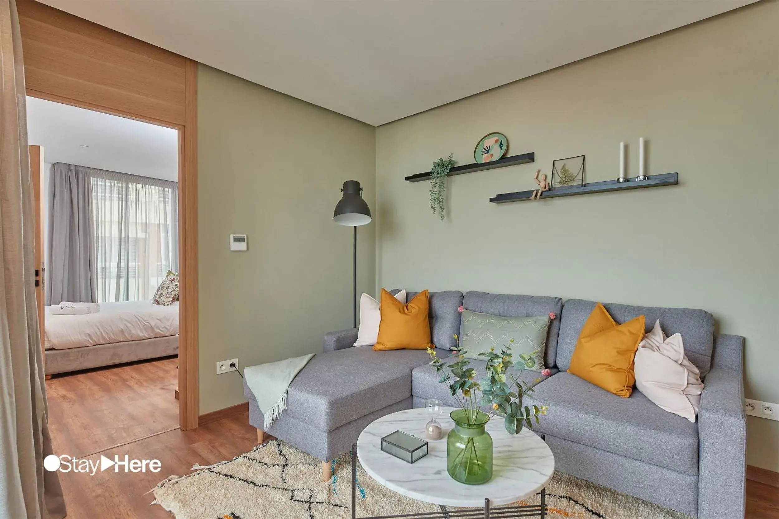 Living room, Bed in Stayhere Casablanca - Palmier - Executive Residence Living room, Bed in Stayhere Casablanca - Palmier - Executive Residence