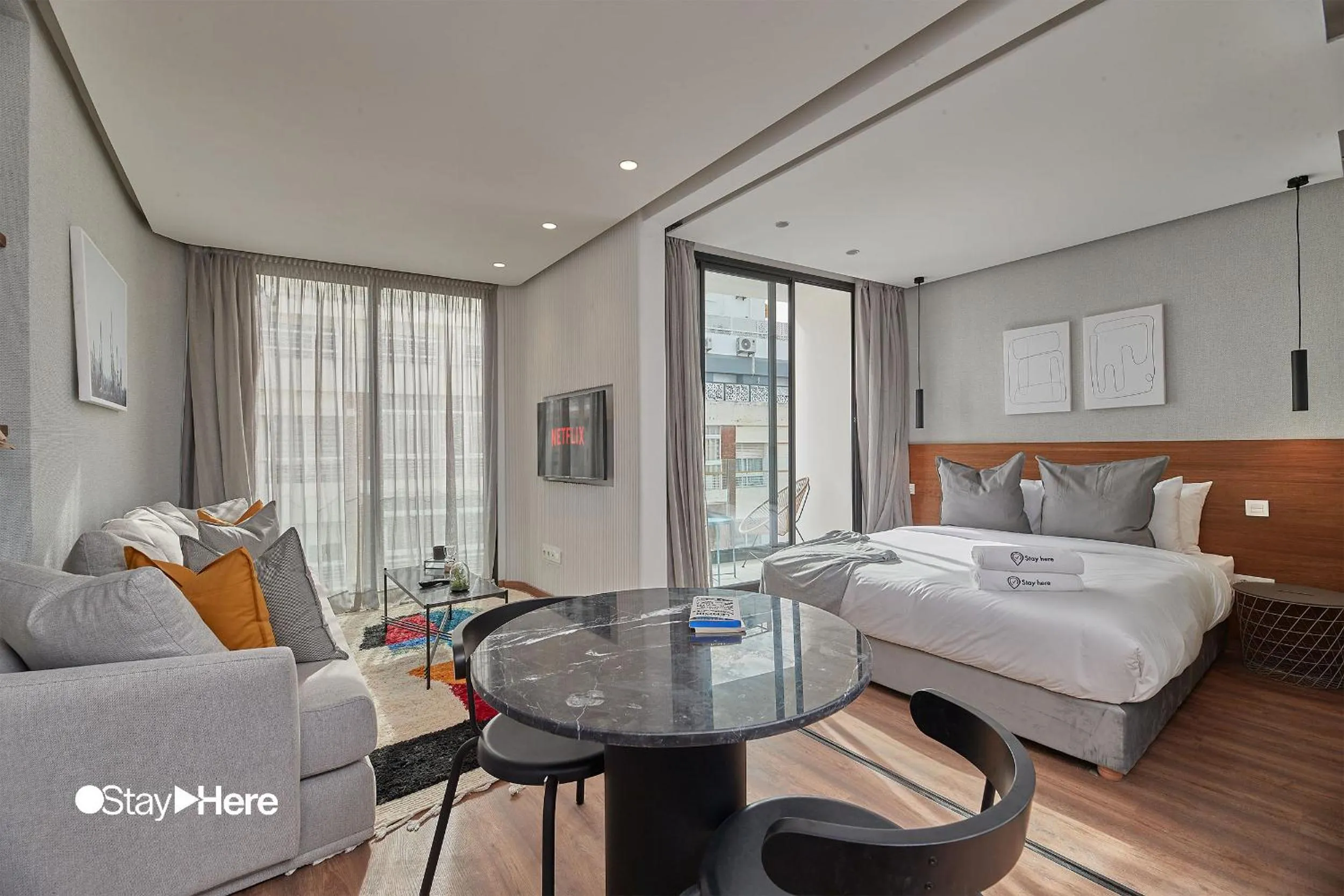 Bed in Stayhere Casablanca - Palmier - Executive Residence