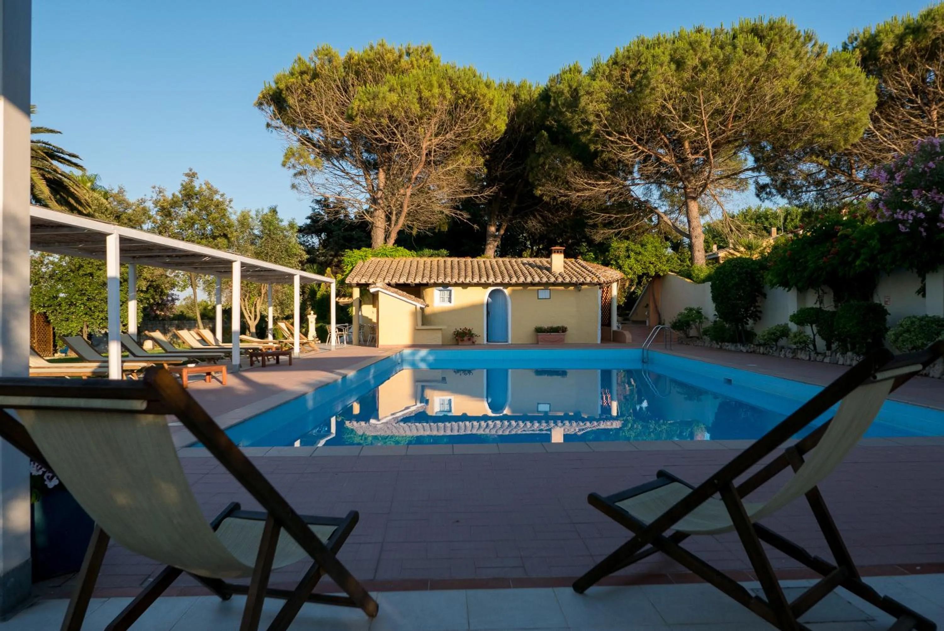 Pool view in Is Benas Country Lodge