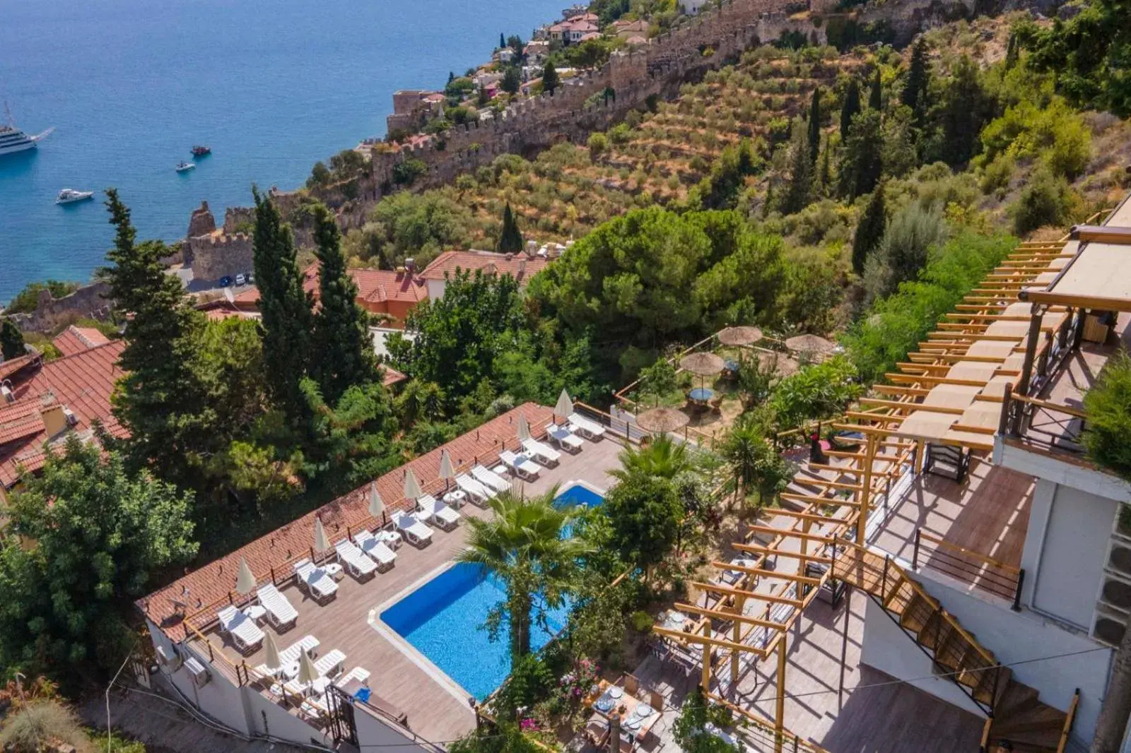 Bird's eye view in Castle Boutique Hotel Alanya Bird's eye view in Castle Boutique Hotel Alanya