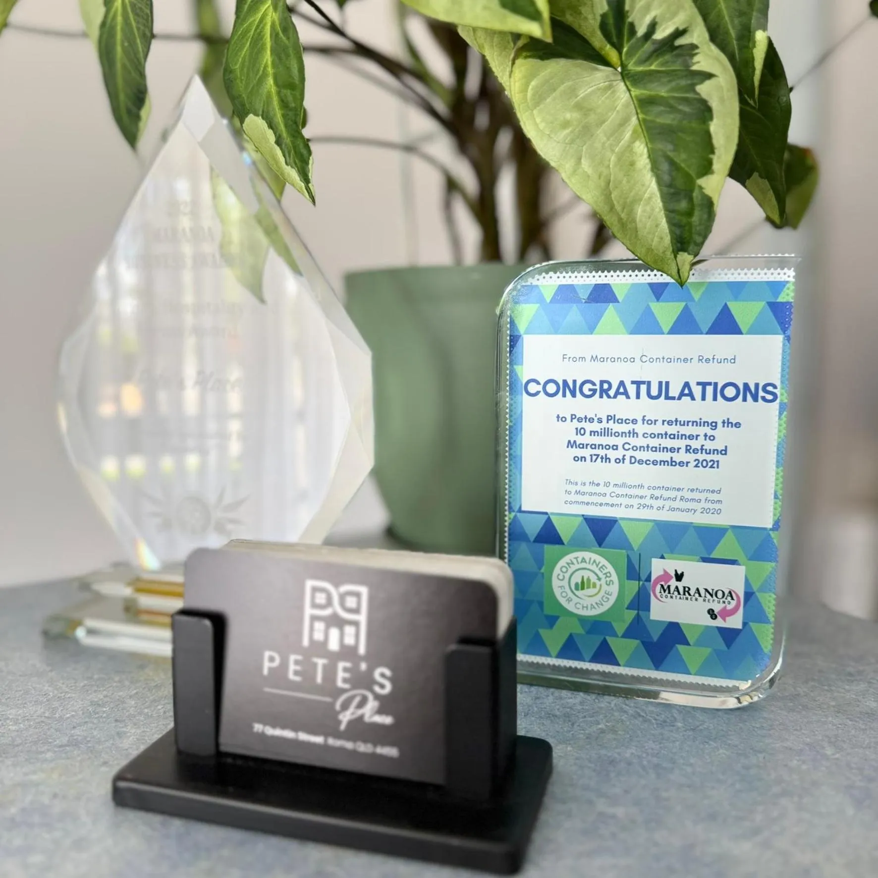 Certificate/Award in Pete's Place Roma