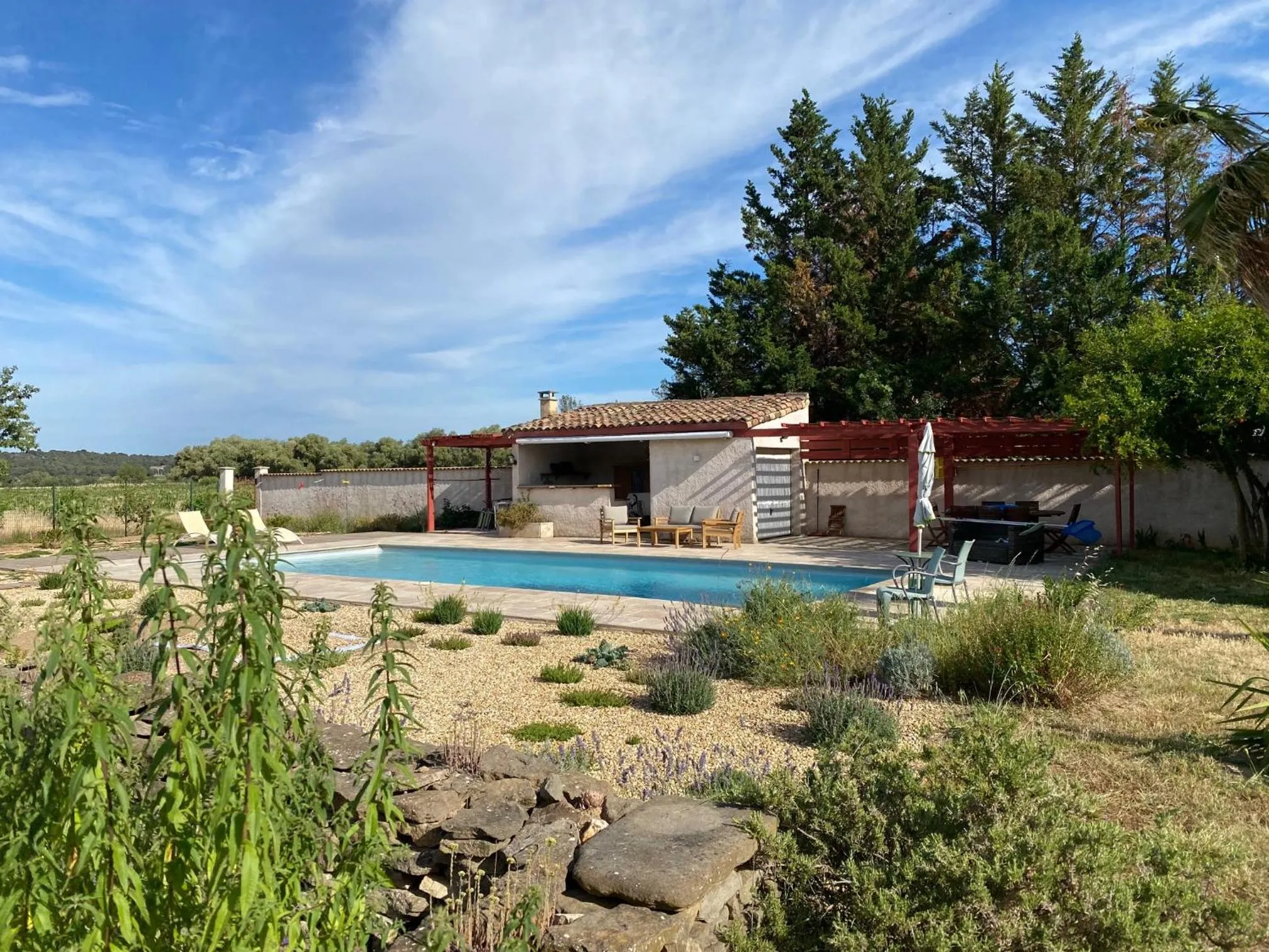Pool view in Le Relais d'Affiac