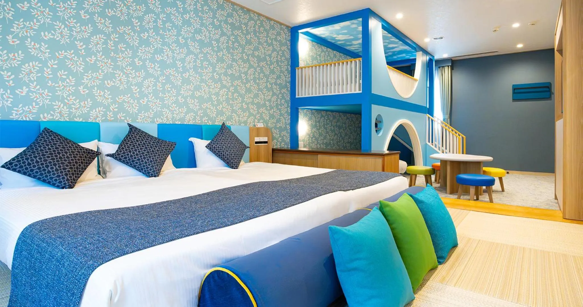 Bed in Seagaia Forest Cottages