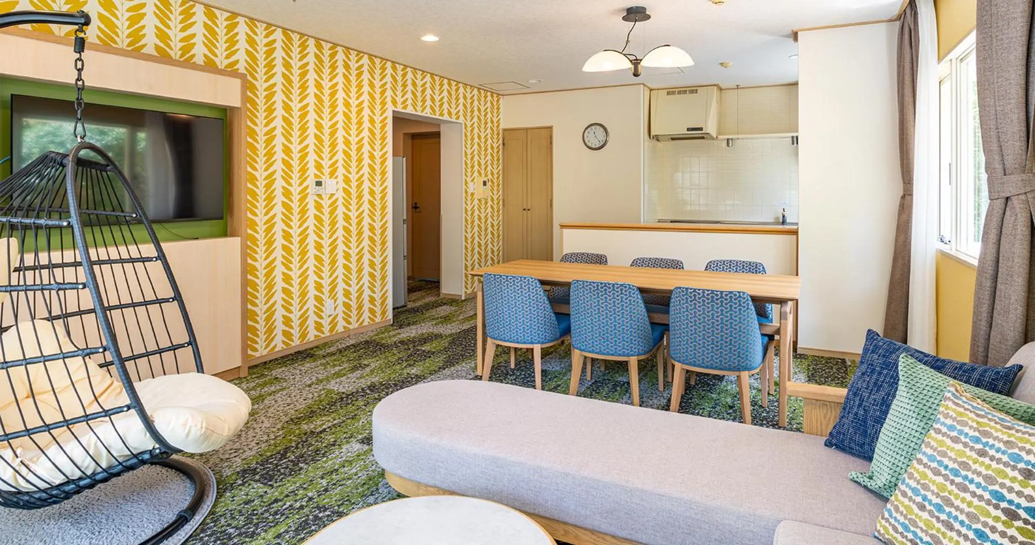 Living room in Seagaia Forest Cottages