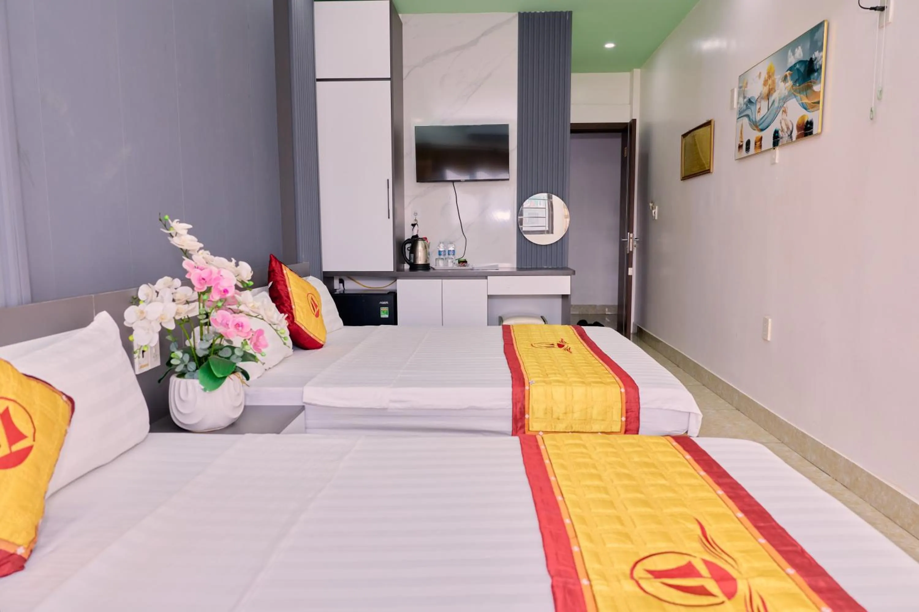 Bed in Huong Cang Sea View Hotel